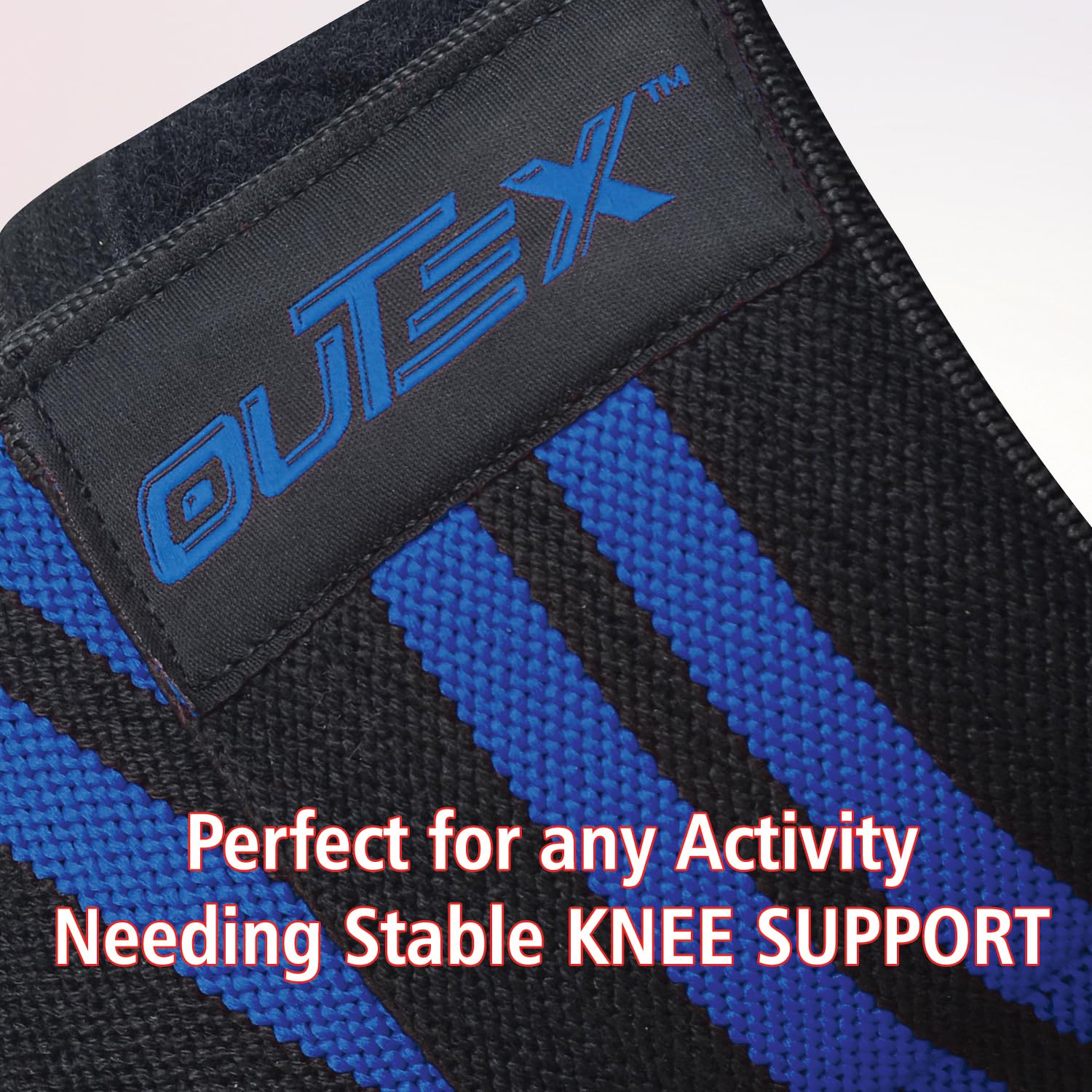 Outex Rodilleras para levantamiento de pesas (par), correas de rodilla de 80 pulgadas de largo para levantamiento de pesas, levantamiento de potencia, prensa de piernas, entrenamiento cruzado, soporte