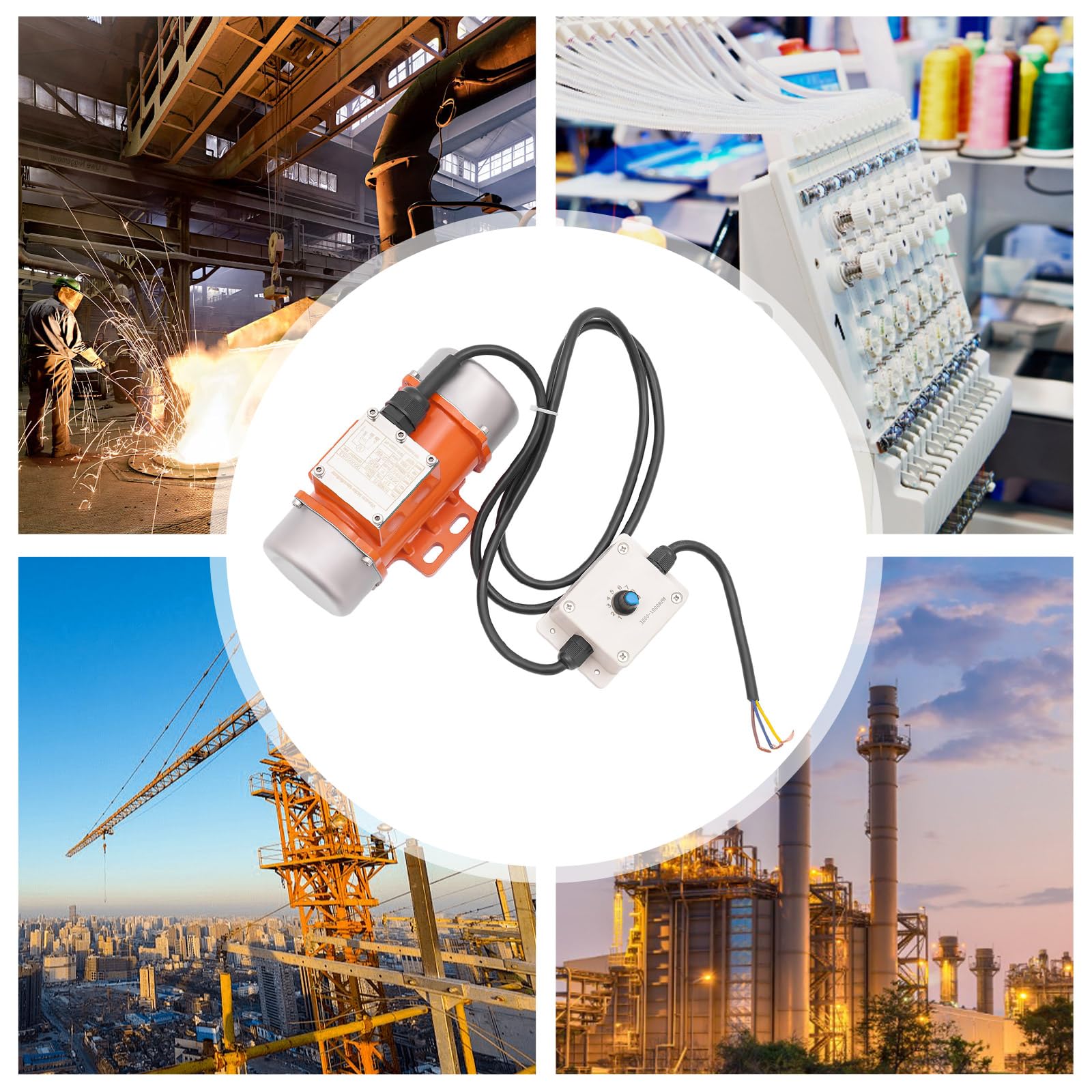 40/50/60W Vibrationsmotor, Bürstenlos Elektrischer Rüttelmotor 1000~3000 U/min Einstellbare Geschwindigkeit 0,108 A/ 0,175 A/ 0,184 A für Bergbau Metallurgie Kohle Strom Medizin Gießen (60W)