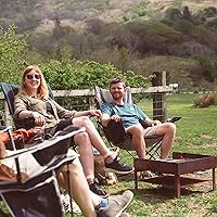 Vista 5 de SUNNYFEEL Silla Mecedora de Camping, Reclinable Acolchada de Lujo, Silla Plegable de Jardín de Gran Tamaño con Bolsillo, Resistente