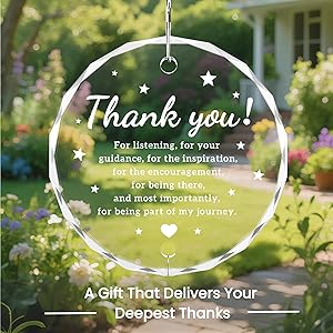 Oikomai Heartfelt Thank You Gifts for Women - Magical Rainbow Maker, K9 Crystal Sun Catcher Teacher Gifts, Coworker Friend Nurse Boss Appreciation Gift - Going Away Farewell Gift Meaningful Keepsake