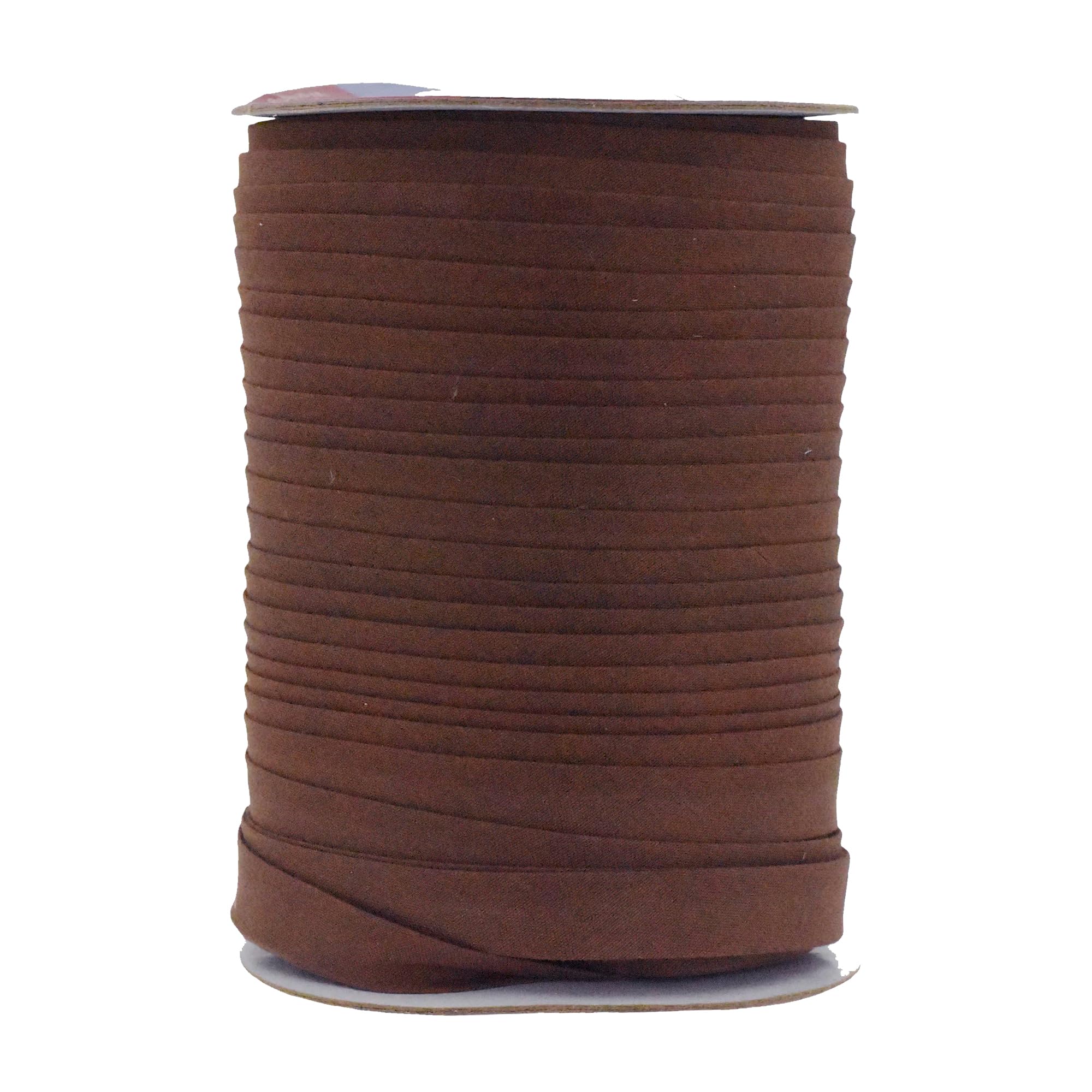 Mandala Crafts 55 Yards 1/2 Inch Brown Double Fold Bias Tape for Sewing - Bias Binding Tape for Quilting Binding, Hemming, Seam, and Fabric Piping