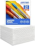 FIXSMITH Panneaux de toile de peinture- 24 Panneau en toile,8x10 Toiles Primed de pouce, Pack de classe,100% Panneau en toile de coton,Acide libre,Conseils en toile d'artiste pour les professionnels,Peintres d'hobby,Étudiants & Les enfants.