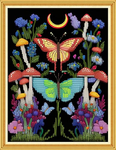 Miniatura 64 de Redxing Kits de punto de cruz estampados, kit de bordado para principiantes y adultos, gama completa de patrones de bordado, kits de iniciación