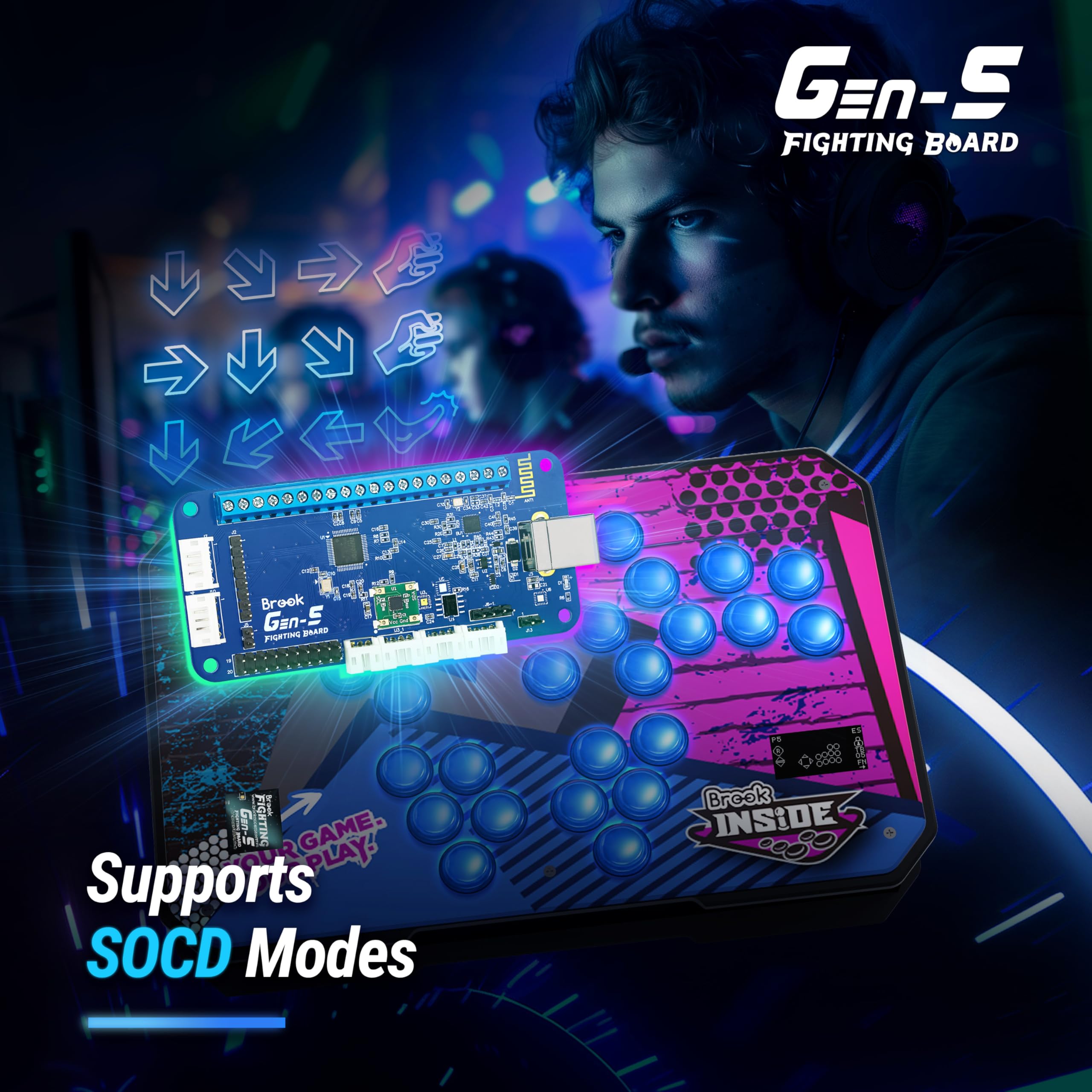 Brook Gaming GEN 5 Fighting Board Multi-Platform PS5 PS4 NS PC