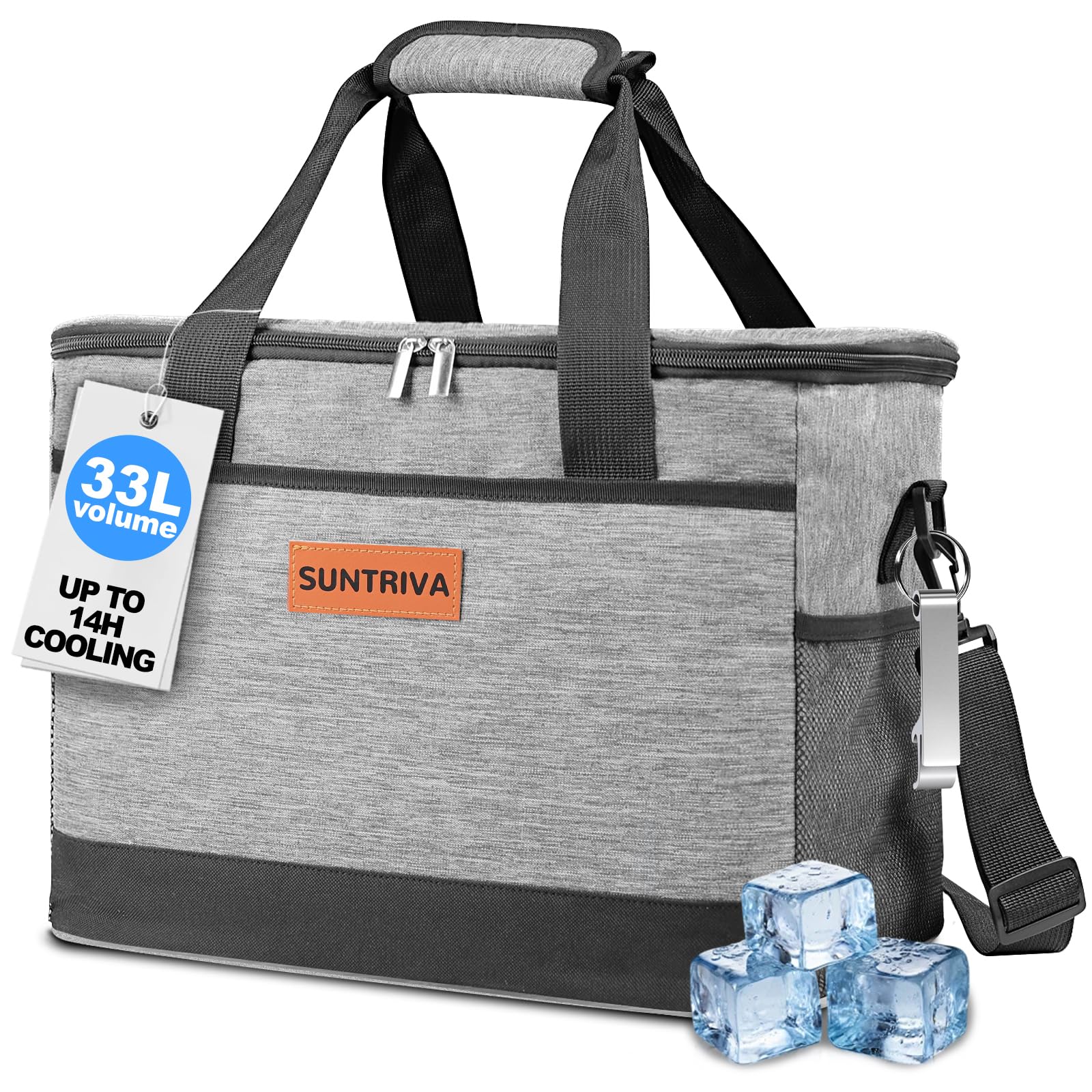 Torba Termiczna Na Lunch 33L Torba Termoizolacyjna Lunch Bag | Wygodny i przenośny wytrzymały regulowany pasek składany dla Kobiet i Mężczyzn, do biura na piknik szkolny, kemping