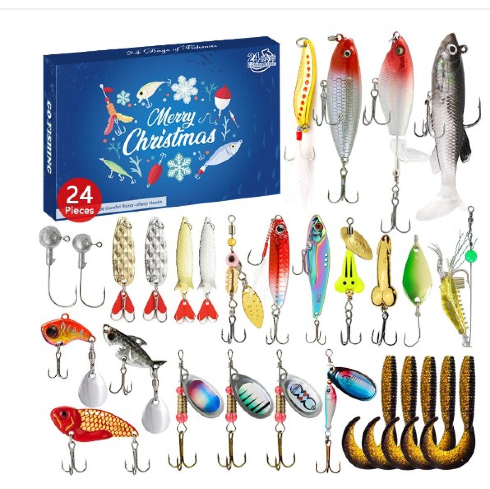 Amazon.co.jp: 釣りアドベントカレンダークリスマスカウントダウン、24