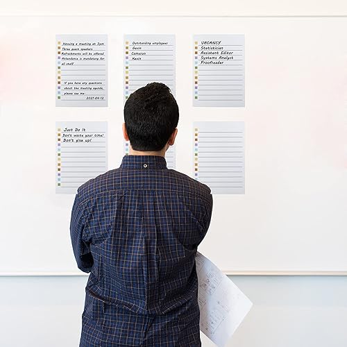 Miniatura 3 de Yoption 6 listas de tareas de borrado en seco de 5 x 7 pulgadas, notas adhesivas reutilizables, tabla de tareas, pizarra blanca, tablas de tareas