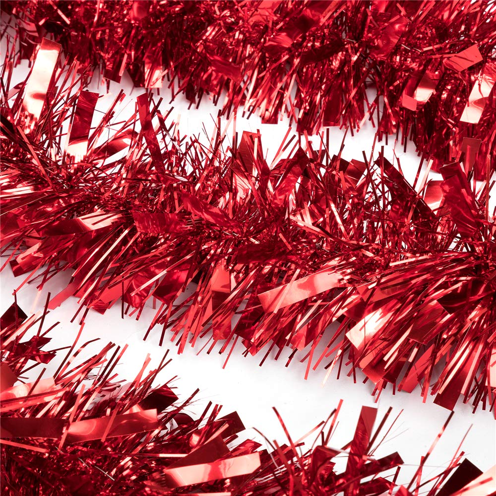 Photo 1 of 2 PACK*
SANNO 19.7ft Christmas Tinsel Garland Tree Ornament Holiday Party Ornament Red Tinsel Thick and Full Tinsel Sparkly Classic Ornaments Hanging Xmas Tree Ceiling Decorations 19.7ft-red