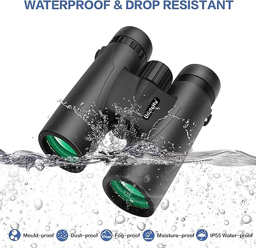 Miniatura 4 de Binoculares para adultos prismáticos compactos de 12 x 42 pulgadas con lente de prisma BAK4 FMC impermeable prismáticos HD de alta potencia para