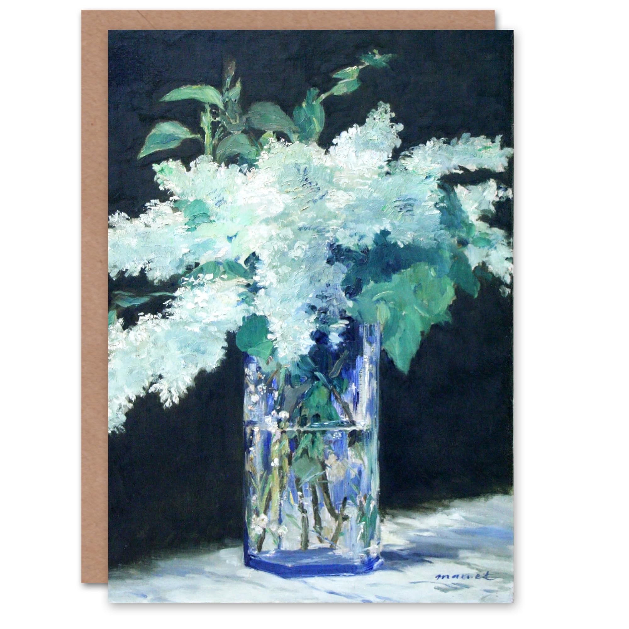 Artery8 Edouard Manet Art Card White Lilacs in Glass Vase