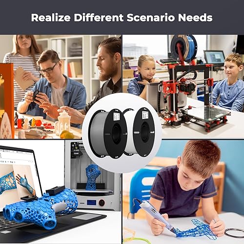 Miniatura 9 de Creality Paquete de 10 filamentos para impresora 3D de 0.069 pulgadas (negro, blanco, gris)