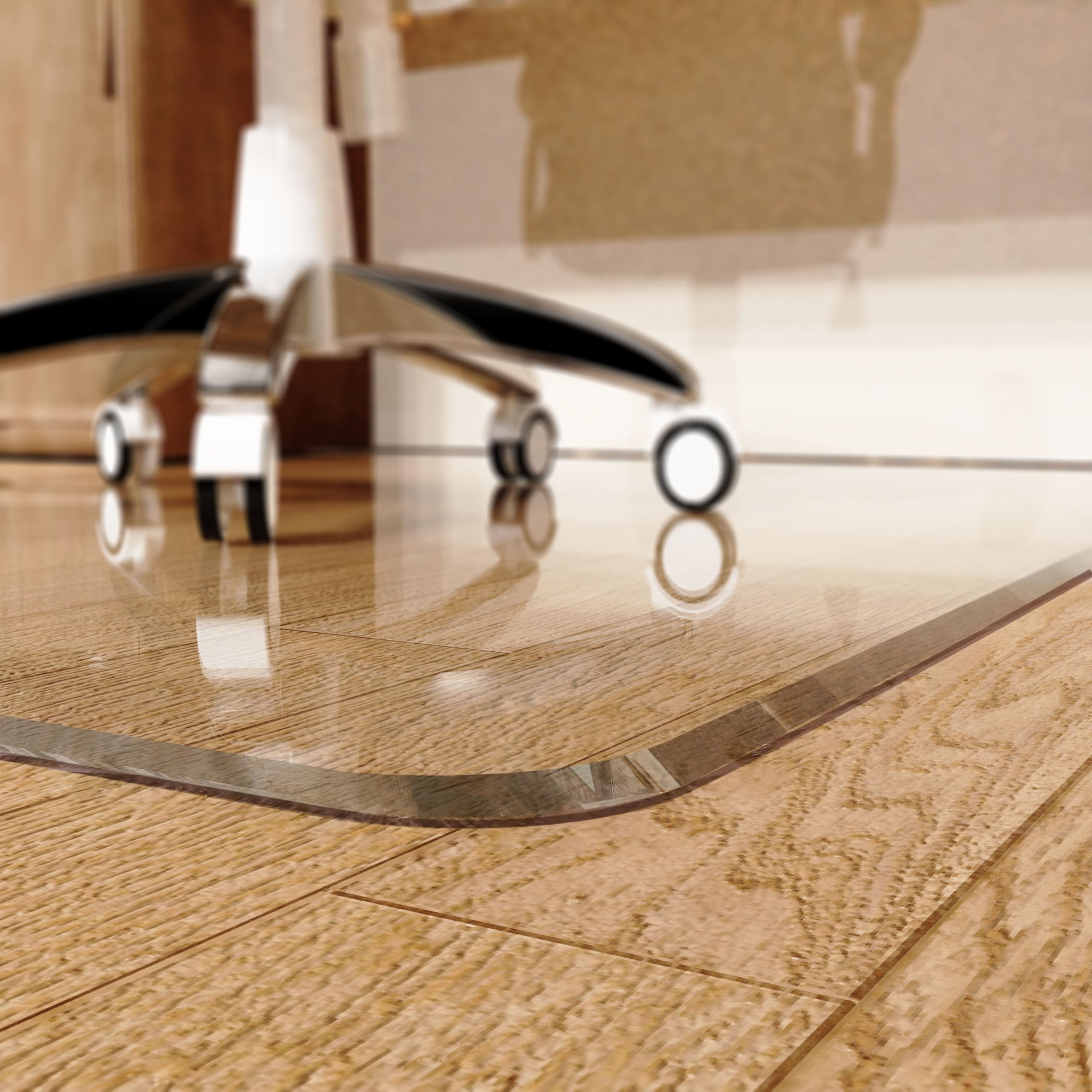 MESAILUP Beveled Edge Office Chair Mat for Carpet or Hardwood Floor 36 x 48 Clear Chair Mats for