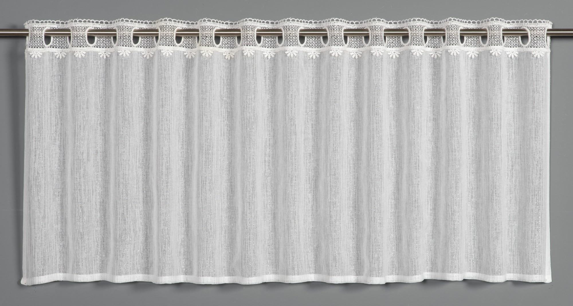 Gardinia Dolly Voile Bistro Curtain, White, 135 x 45 cm