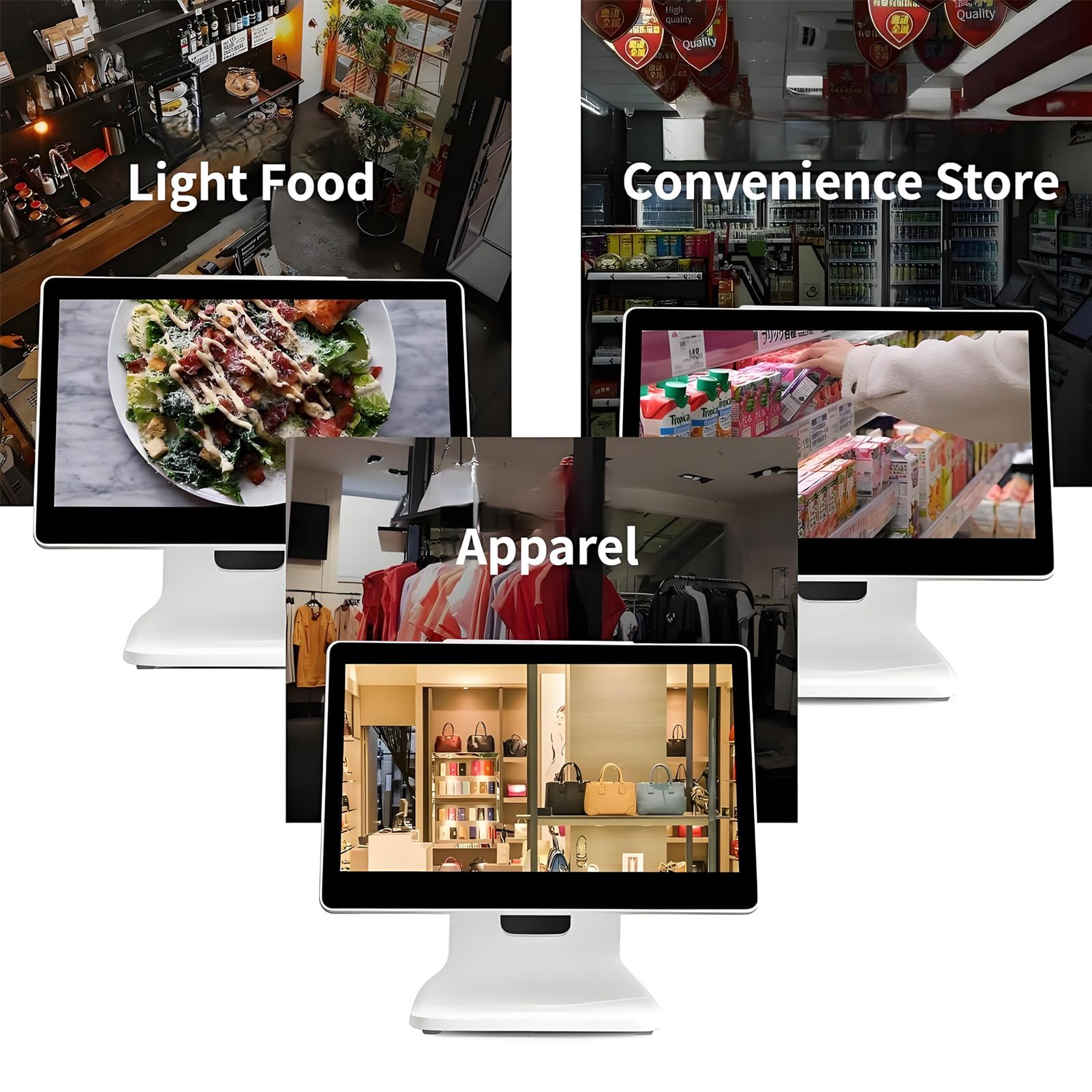 Terminal de Point de Vente Tactile Tout-en-Un, Caisse enregistreuse Intelligente 15,6 Pouces, N2930, 4 Go, SSD 64 Go, Windows 7/10 Pro, pour commerces de détail, cafés, pharmacies et Clubs.
