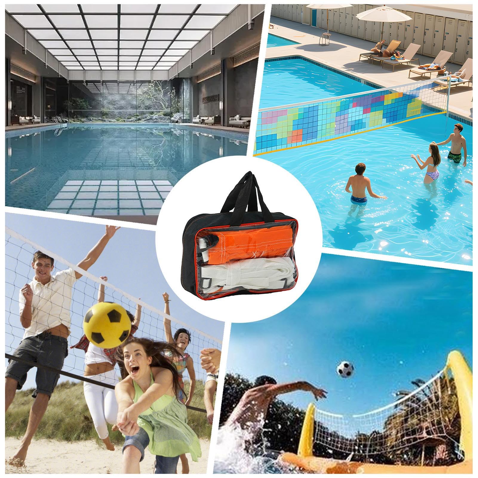 Réseau de Volley-Ball Piscine Grand Filet de Remplacement Équipement Sportif Aquatique Multifonction