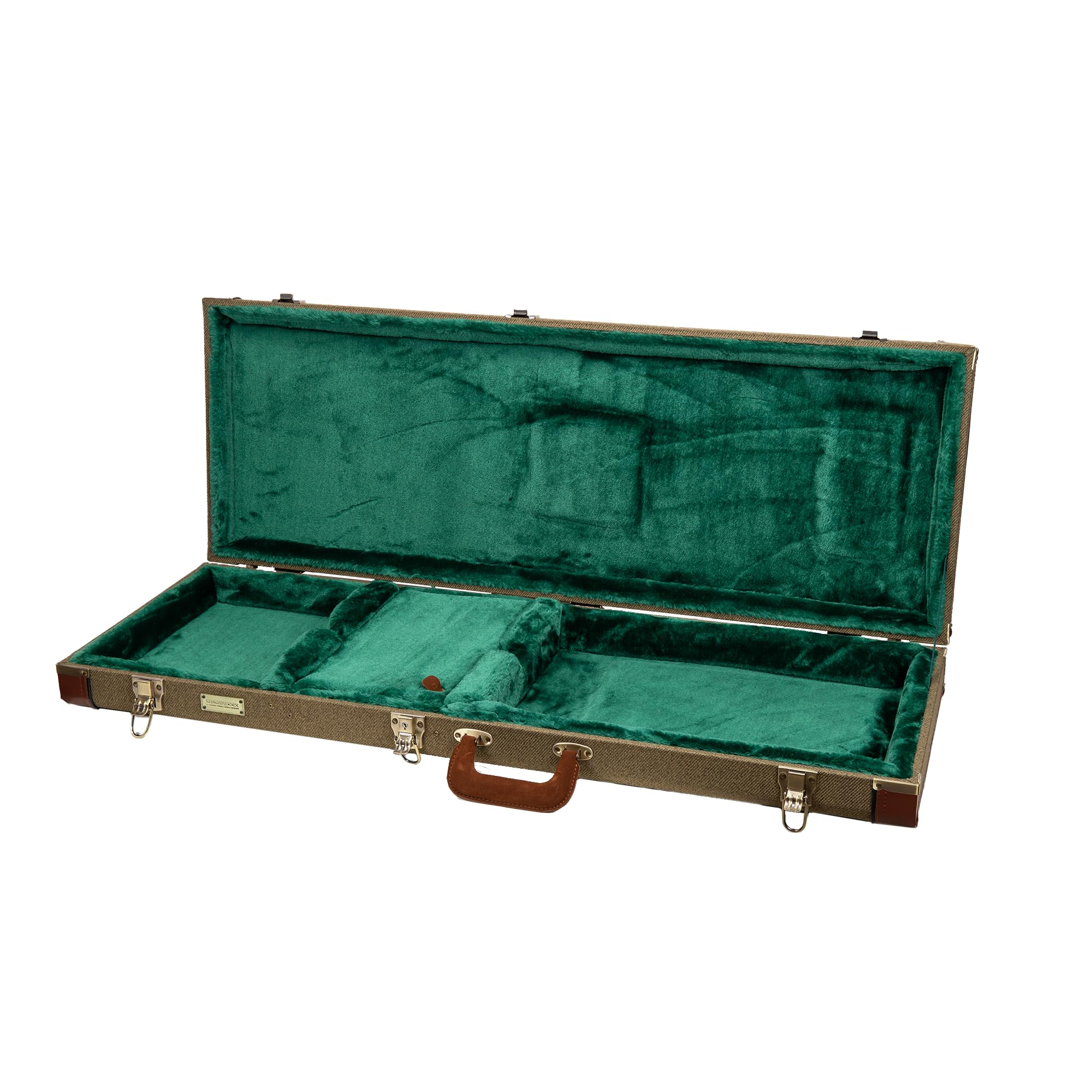 Crossrock Hard-Shell Wooden Case for Telecaster and Stratocaster Style Electric Guitars with Removable Shoulder Straps-Tweed (CRW700STTW), Tweed, Electric St
