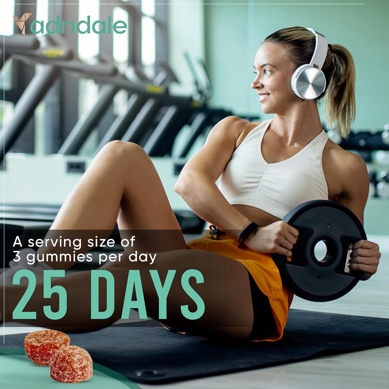 Adndale Creatine Gummies for Women & Men, 5000mg per Serving Creatine Monohydrate Supplement with Beta-Alanine, L-Citrulline & B12-75 Vegan Gummies. Sugar-Free