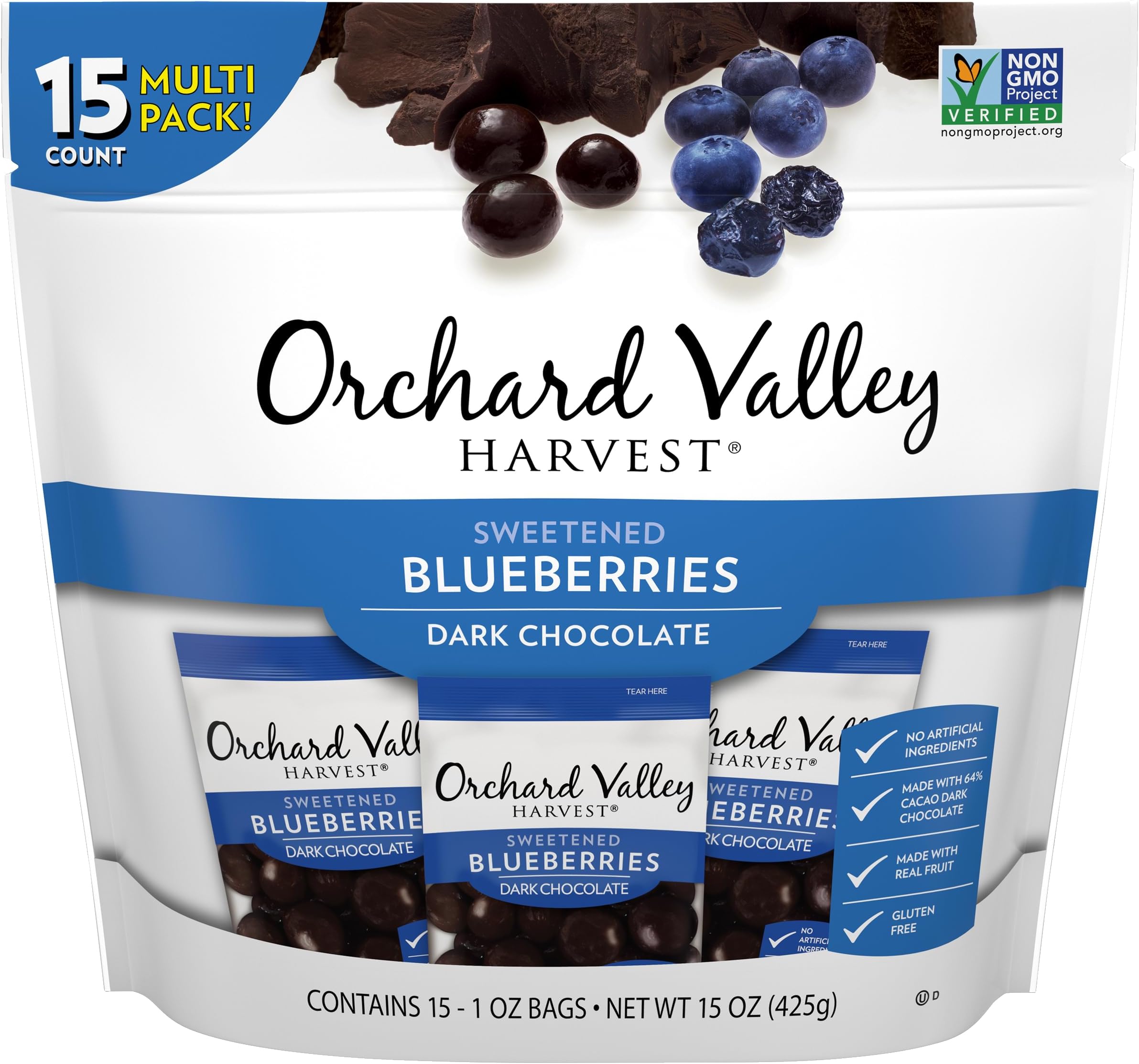 Amazon.com : Orchard Valley Harvest Dark Chocolate Covered Blueberries ...