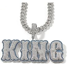 Custom Chain Iced Out Pendant Name Plate Necklaces with Rope Chain Custom Pendant for Men Hip Hop Name Chains for Rapper