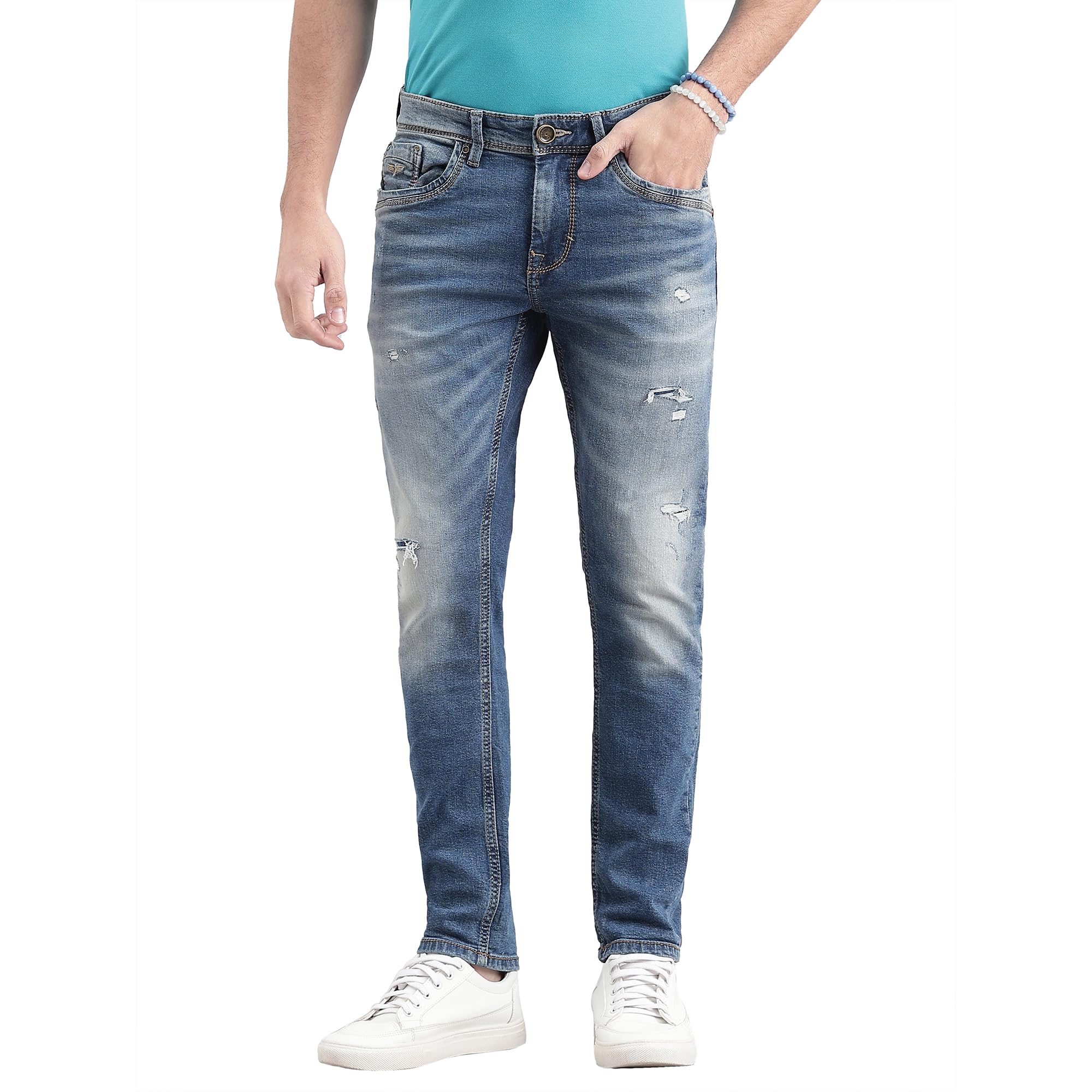 rookies Med Blue 5 Pocket Low-Rise Ankle Length Jeans-picture-10