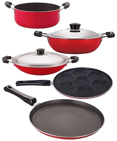 Nirlon Non-Stick 5 Piece Highly Durable PFOA Free Aluminium Combo Cooking Utensil Gift Set Offer