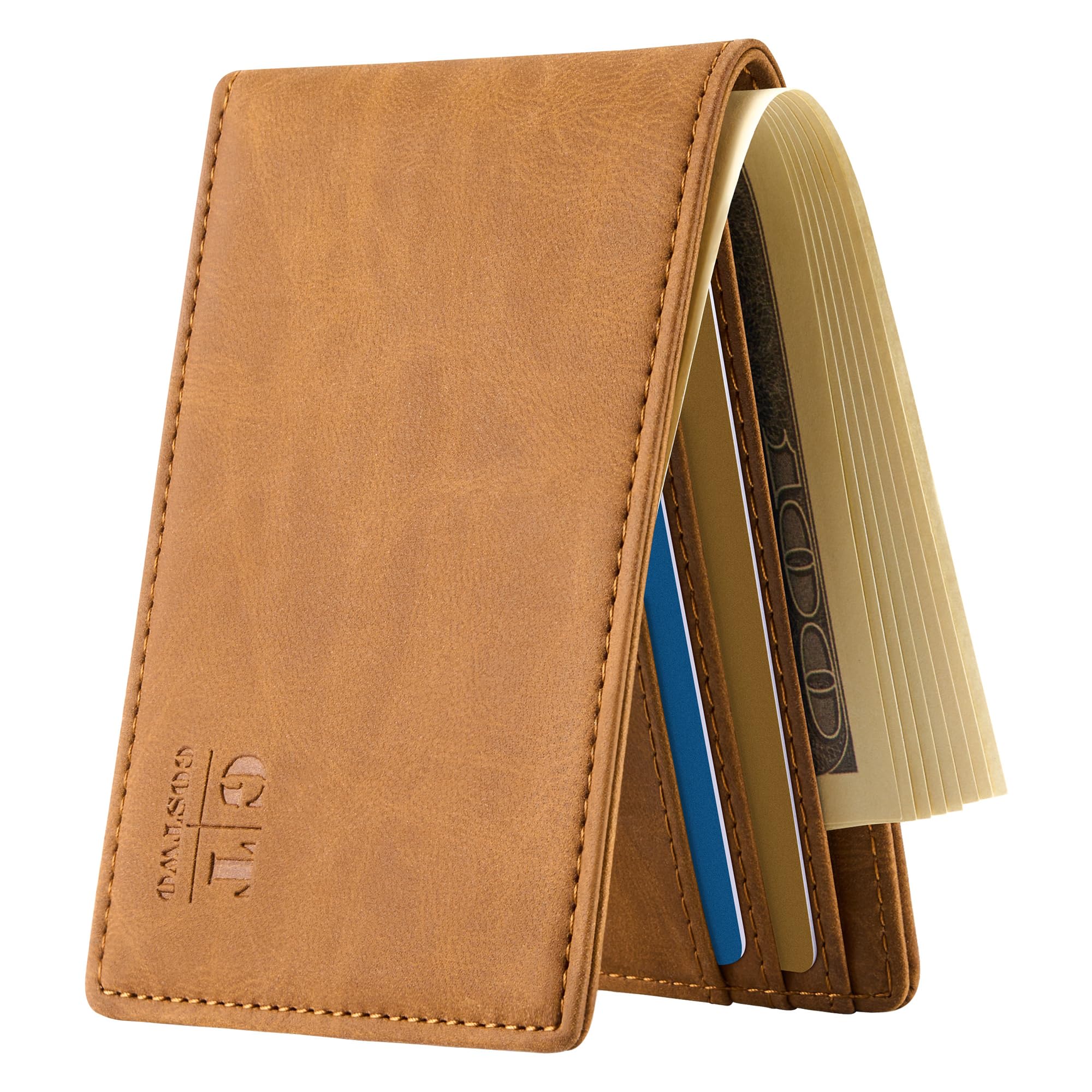Slim Wallet for Men Minimalist Wallet Leather ID Window Card Case with Money Clip-image-45