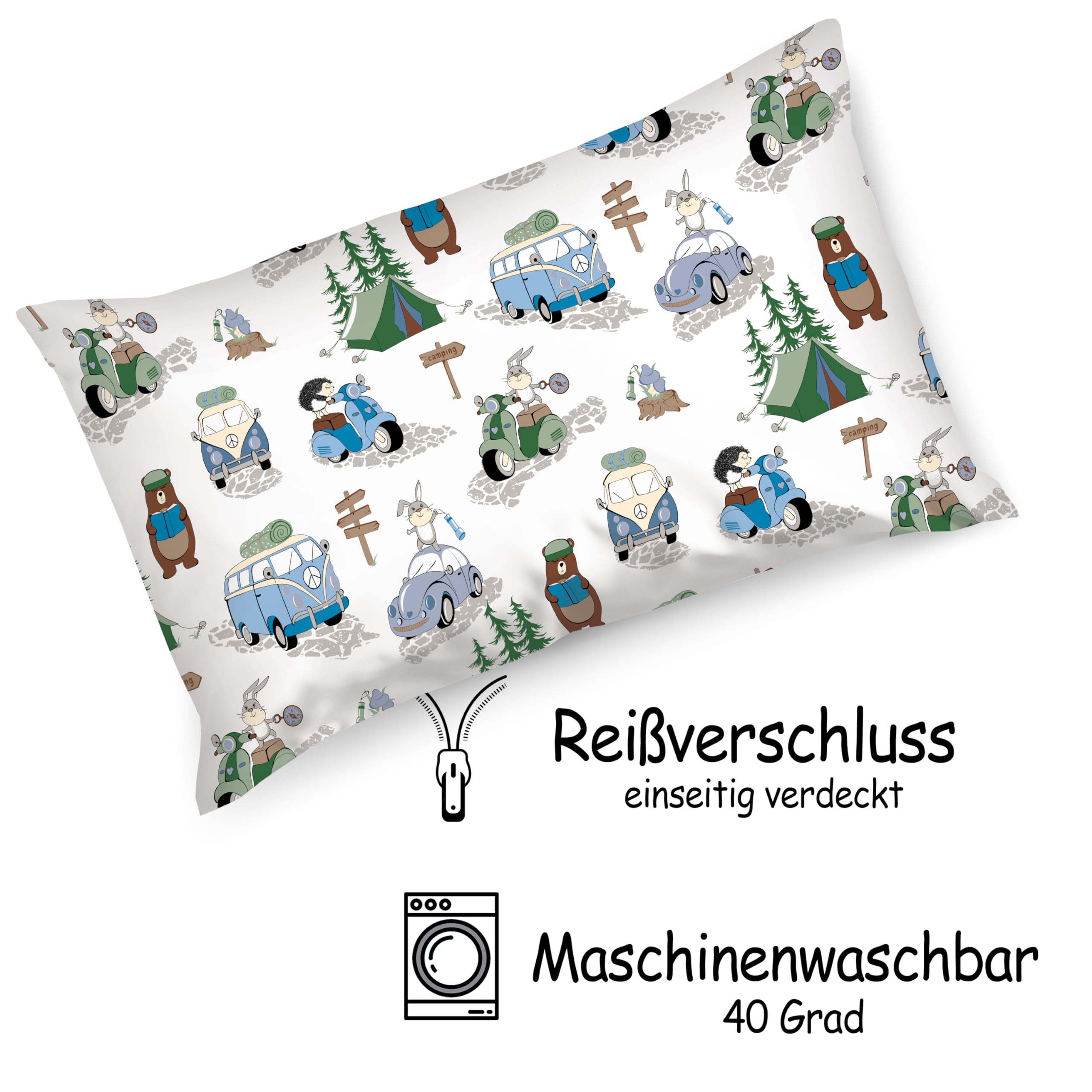 Federa Cuscino Bambini 30x50 Cm – 2 Pezzi 100% Cotone Morbido E Traspirante, Lavabile, Per Neonati E Ragazzi, Ideale Per Viaggi