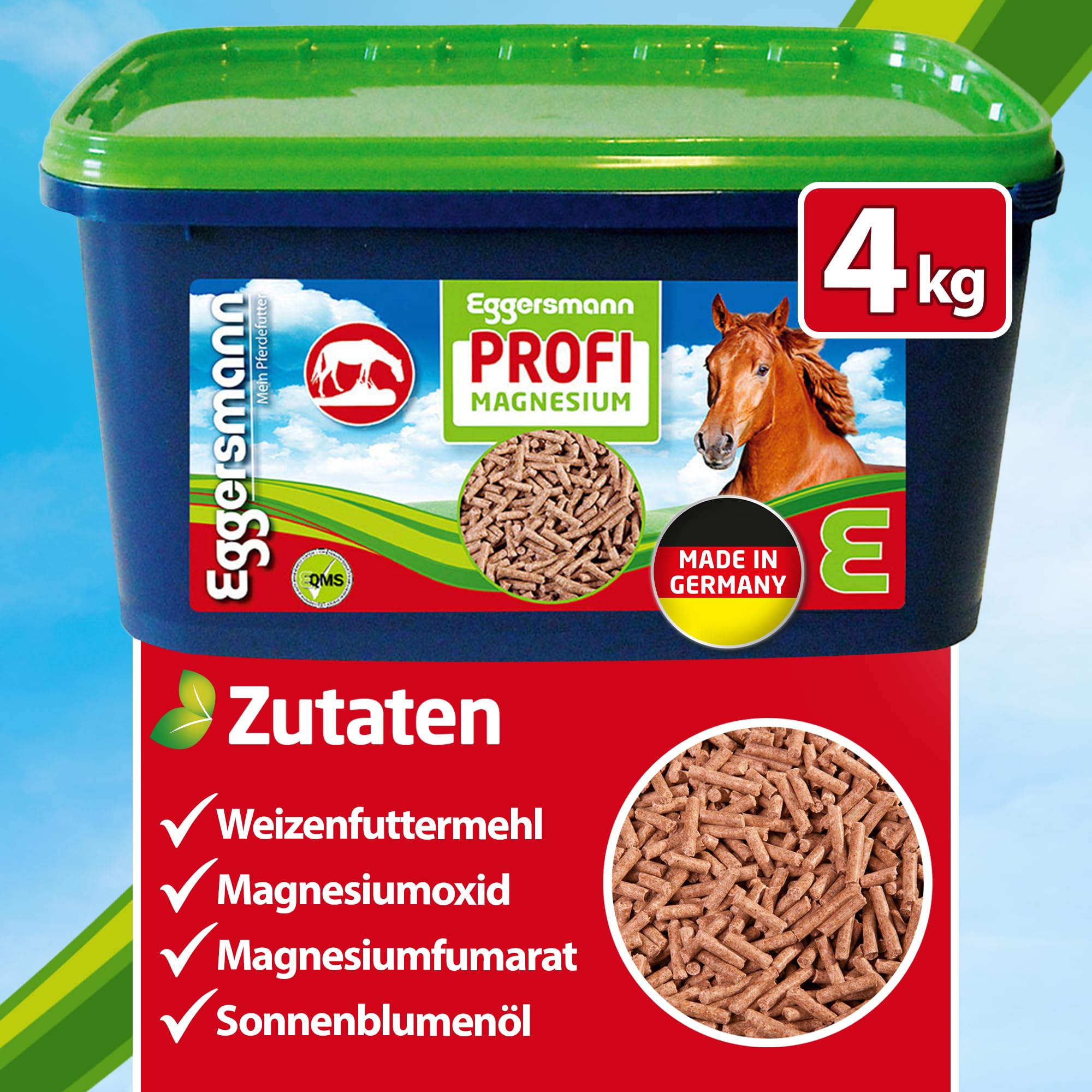 Eggersmann Profi Magnesium – pienso complementario para Caballos – para favorecer la Musculatura Suelta – Cubo de 4 kg