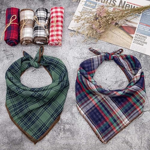 Miniatura 5 de 6 bandanas bufandas baberos pañuelos accesorios para perros pequeños grandes cachorros gatos - ajustables lavables dobles reversibles - verde negro