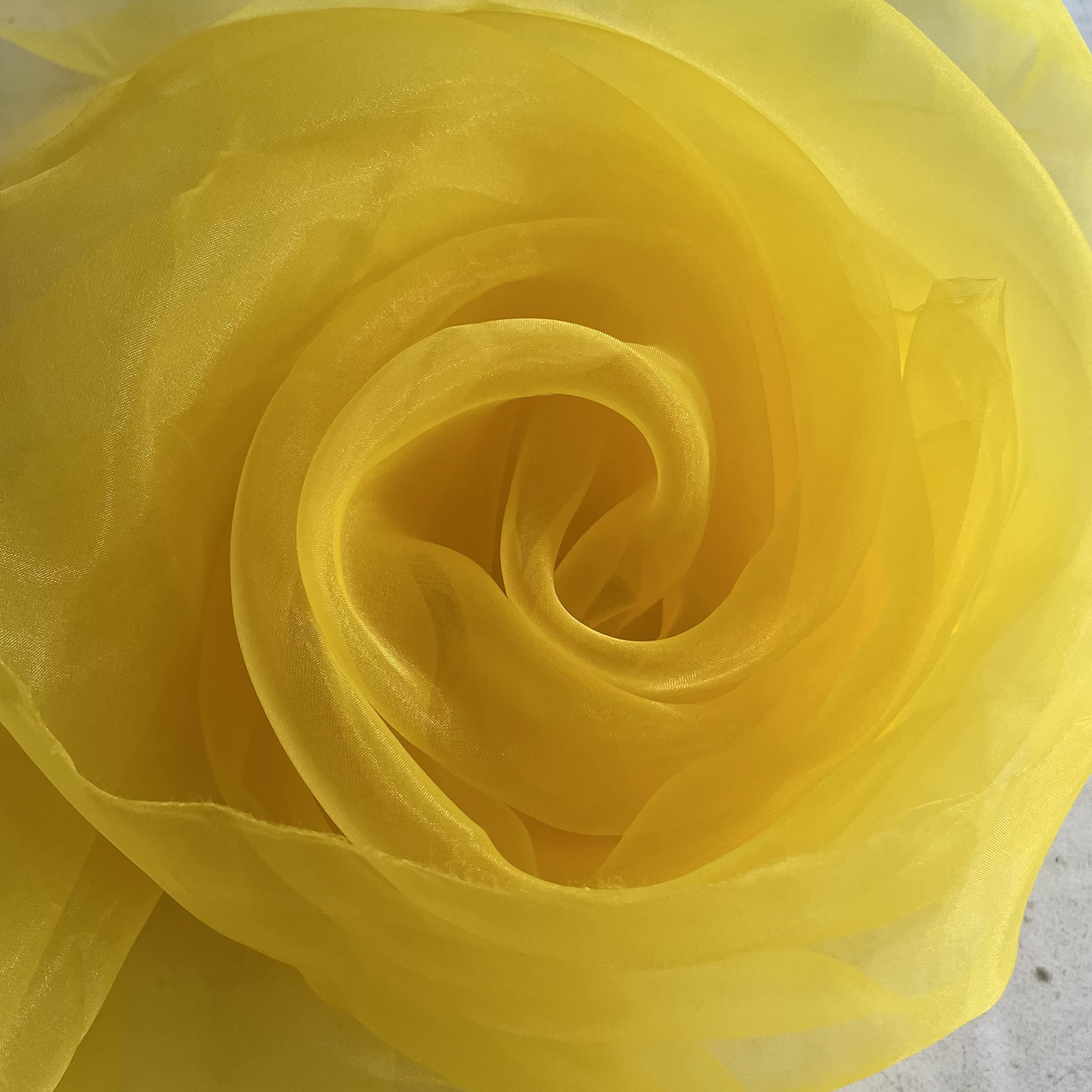 Megachest 145CM Wide Soft Organza Dress Fabric Fancy Costumes Decorations 50 Colors(Empire Yellow, 50 Meters)
