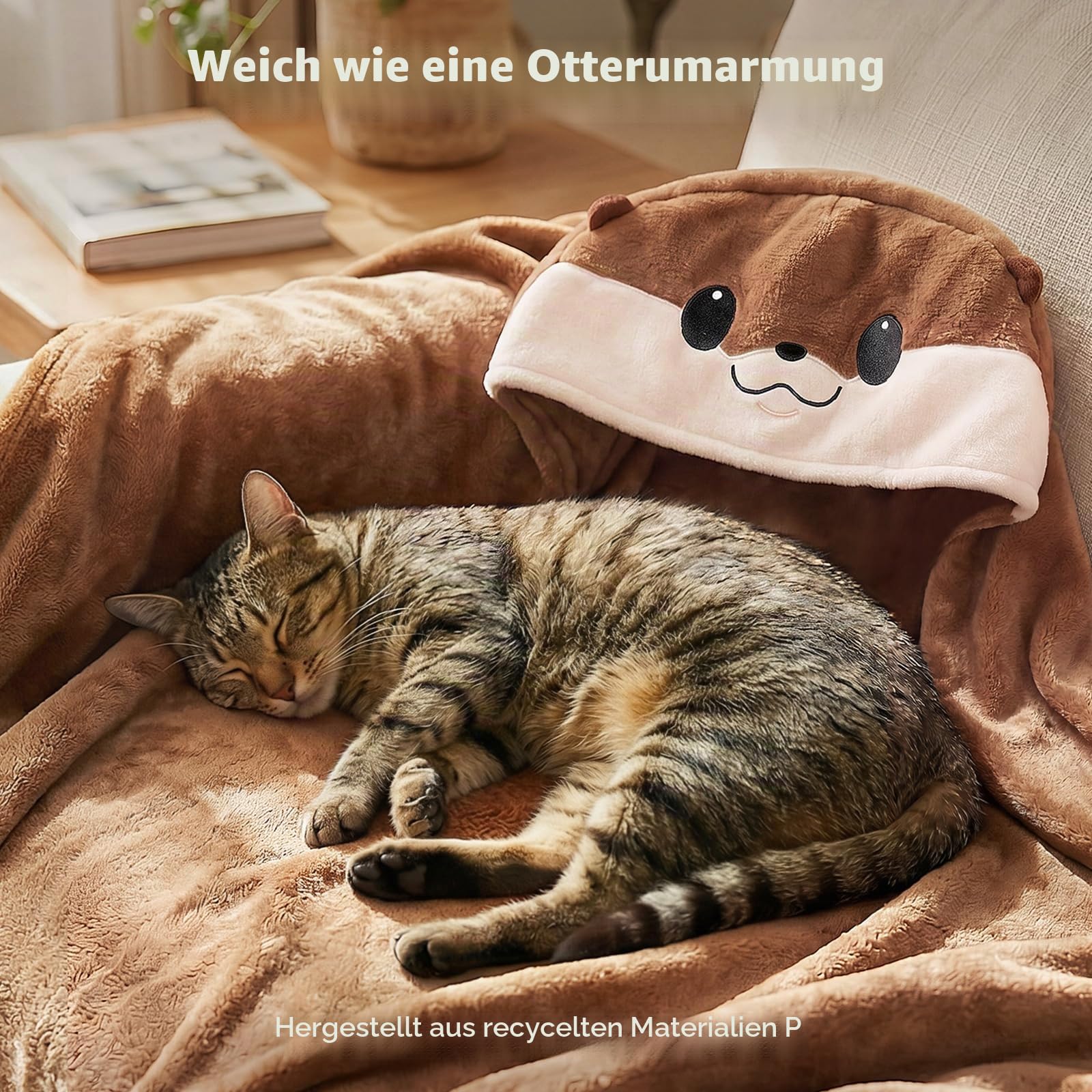 Mewaii Tragbare Decke mit Kapuze und Ärmeln,Kuscheldecke mit Handschuhen Weiche Flanell Sherpa Decke für Damen und Herren Ideal für Zuhause Reisen und Tierliebhaber