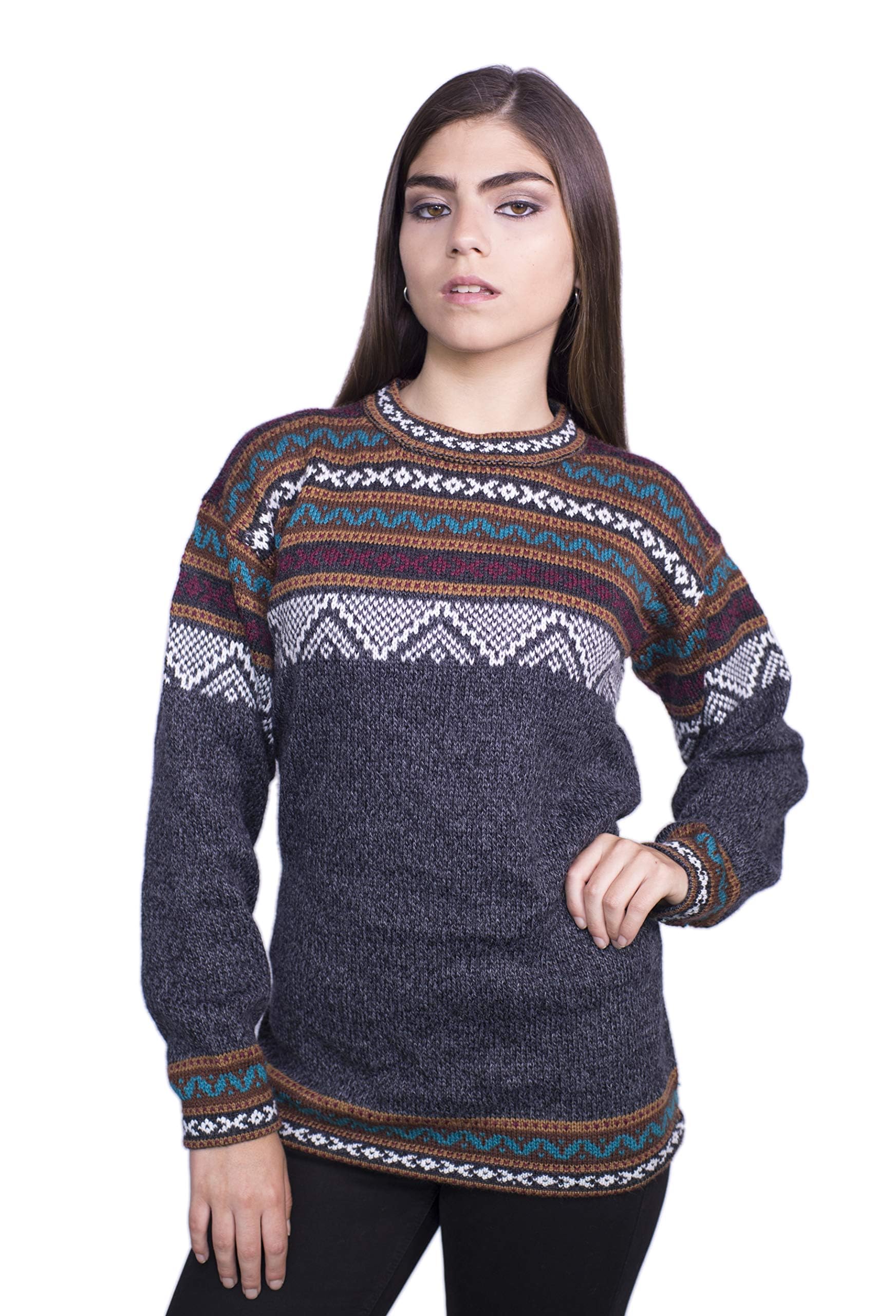Alpaca Wool Sweater Women Alpaca Wool Cardigan Women Warm Soft Alpaca Sweaters Women Alpaka Fair Isle Sweater