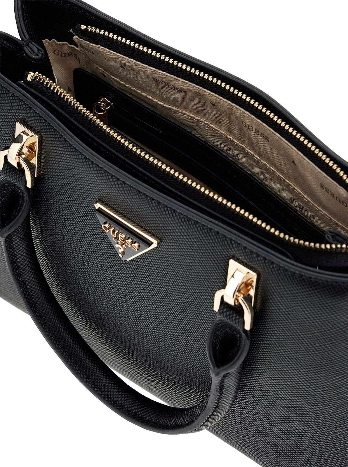 GUESS borsetta borsa a tracolla Noelle II Multi Compartment Satchel Black nero