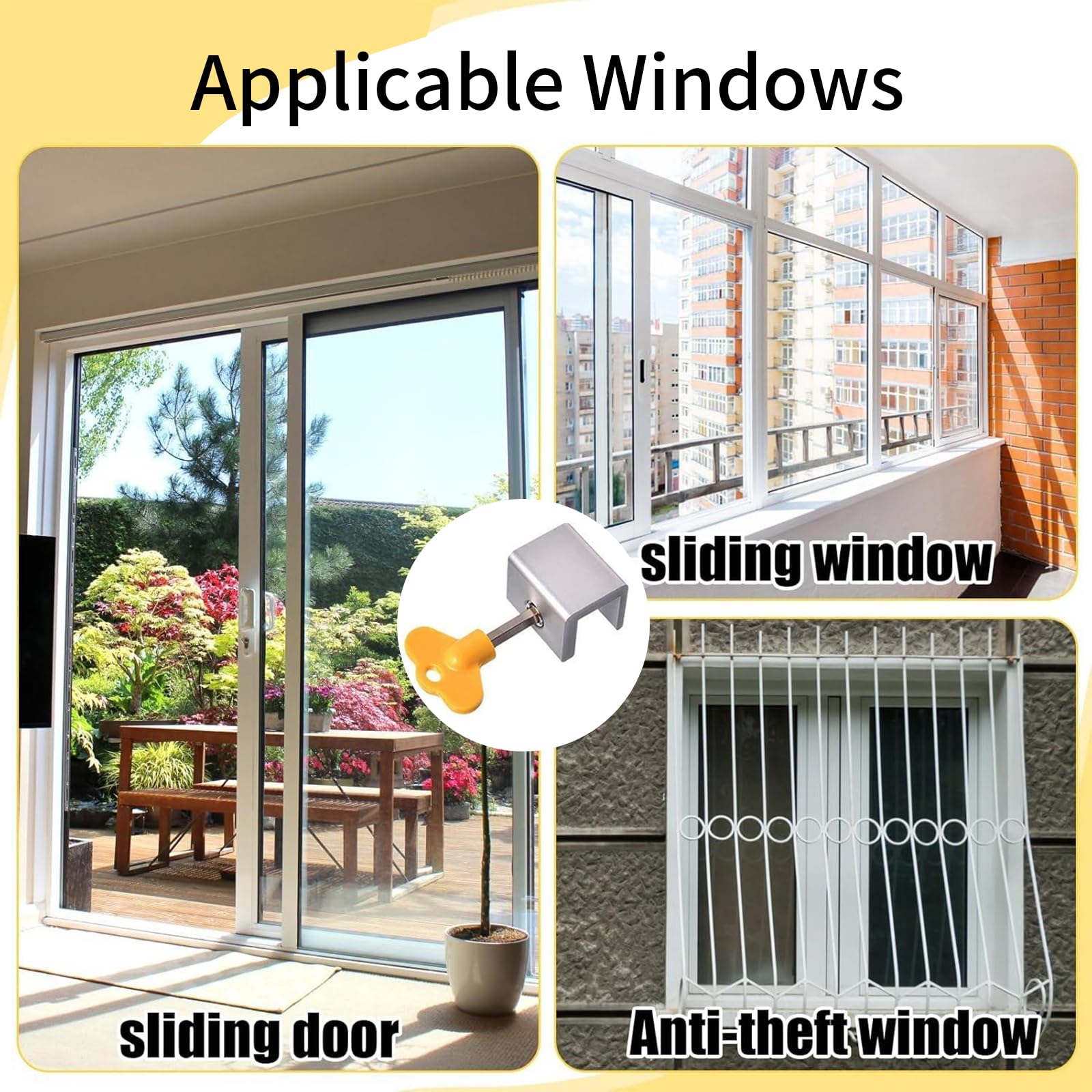 Window Locks,10 Sets Sliding Window Locks with Key,No-Drill Install, Aluminum Window Stopper Lock for Burglar Proof for Home — Amazon image 8