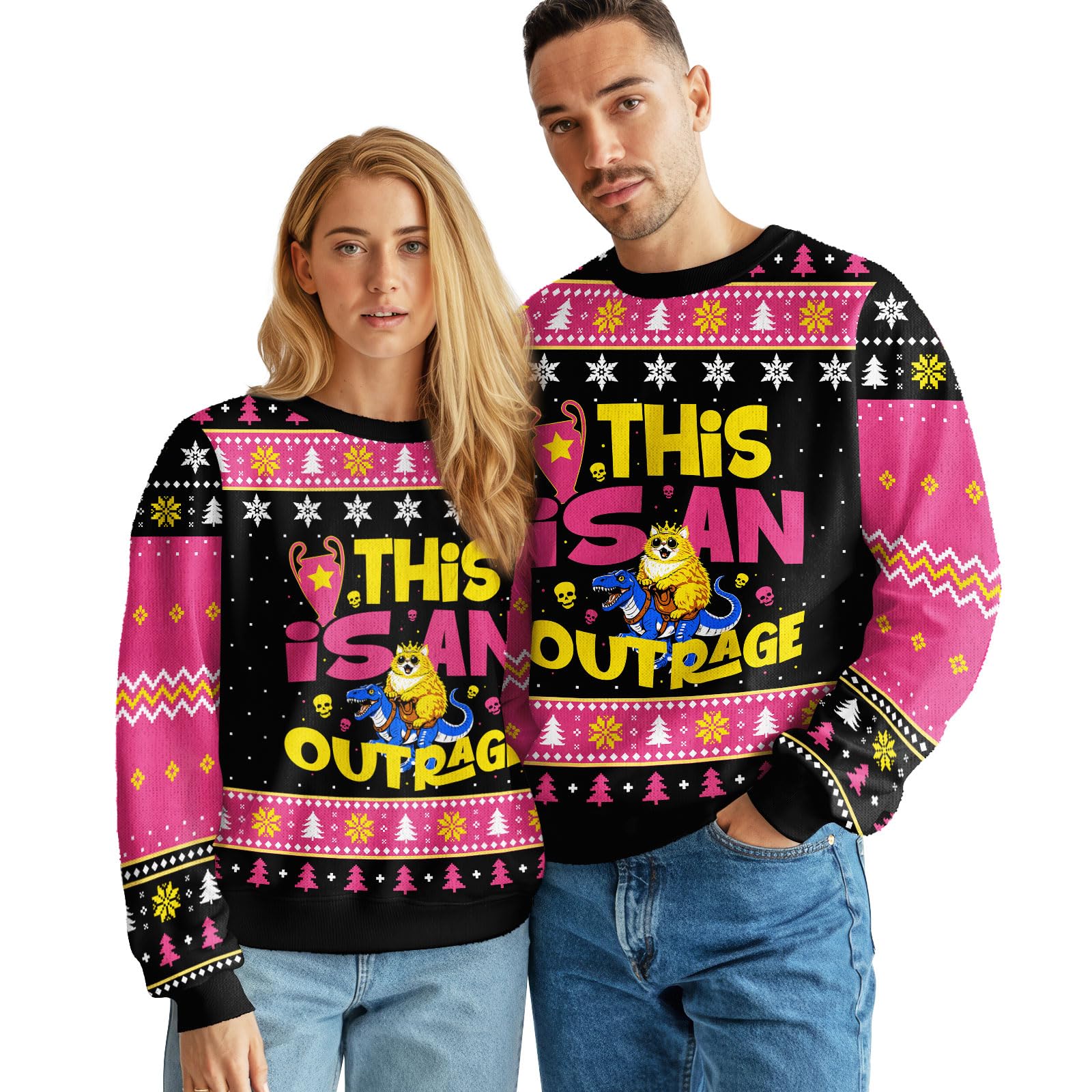 99TIMORO Dungeon Game Ugly Christmas Sweater for Men and Women, Holiday Pullover Novelty Crewneck Sweatshirt, Festive Outfit Gift