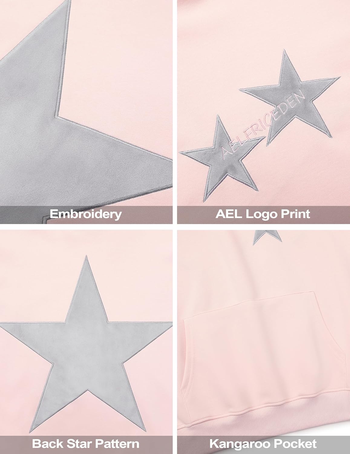 Aelfric Eden Star Hoodies Y2k Oversized Graphic Hoodies Aesthetic 90s Crewneck Sweatshirt Long Sleeve Pullover Tops - Image 3