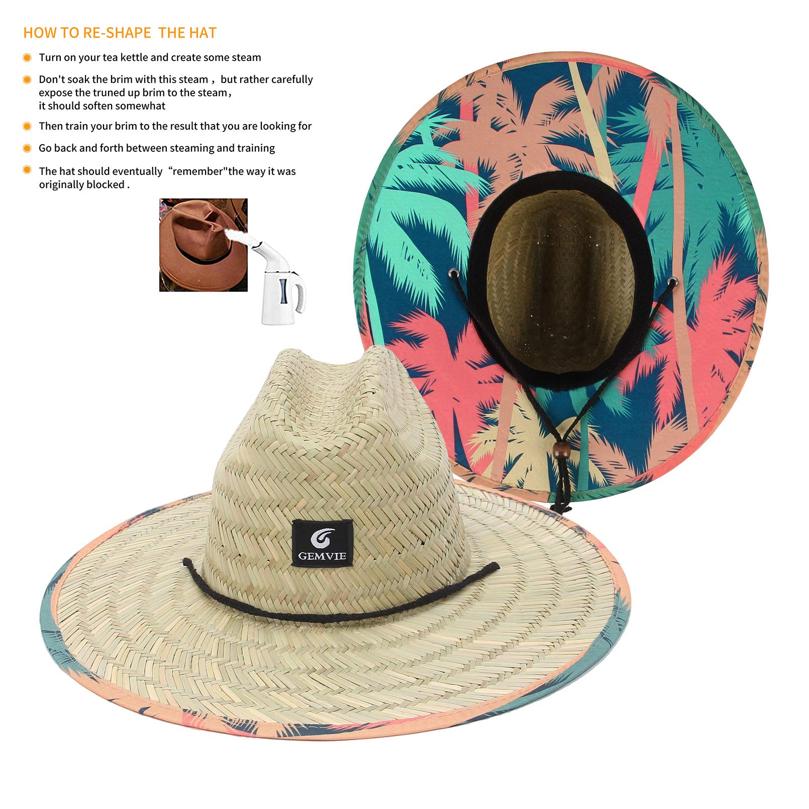 EOZY Chapeau de soleil Fedora d'été pour homme avec ceinture