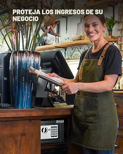 Miniatura 7 de ADIMO Caja fuerte, pequeña caja fuerte para dormitorio universitario con bolsa de dinero impermeable ignífuga para dinero en efectivo o documentos,