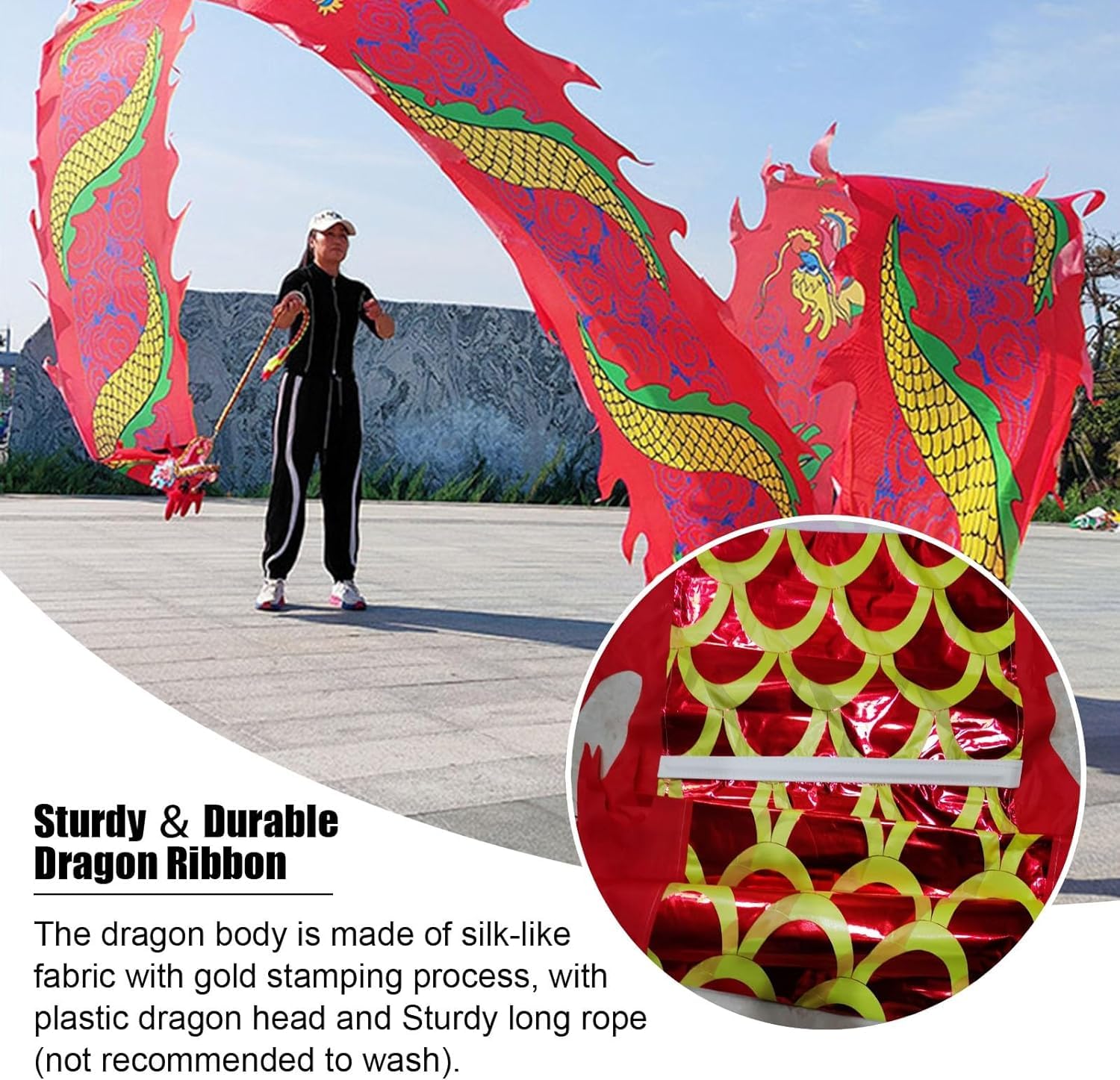 Amazon.com: YONGYILI Dragon Poi Pink Light Up Dragon Dance Ribbon