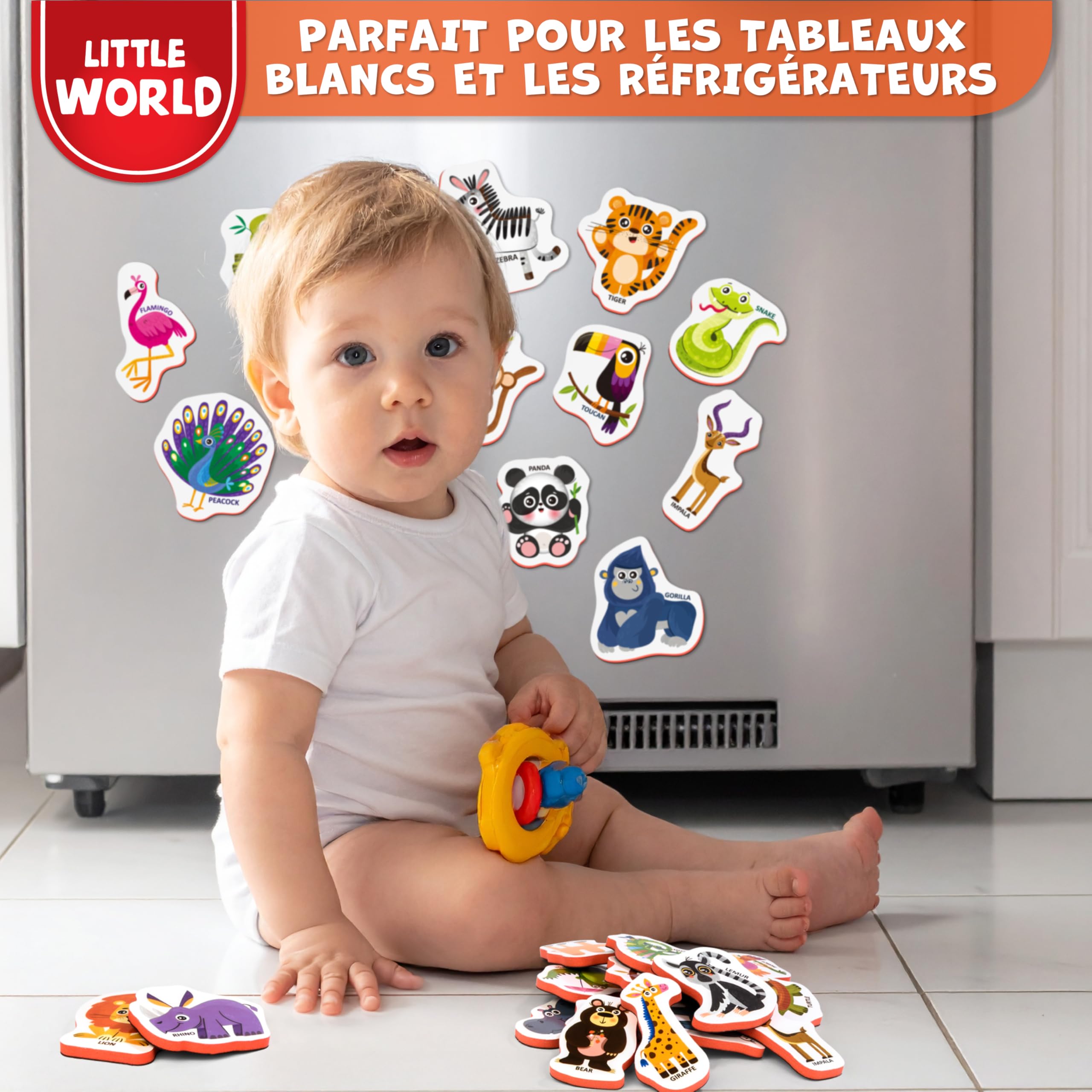 Lot 20 Aimants Réfrigérateur Enfants Animaux - Aimants Magnétiques Educatifs Animaux Mignons Pour Tout-Petits