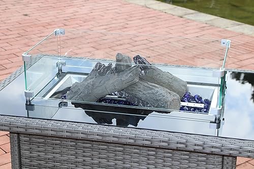 Miniatura 6 de Grandhom Troncos para chimenea de gas, 4 troncos grandes de madera de cerámica sintética, juego de troncos falsos a prueba de fuego para interiores