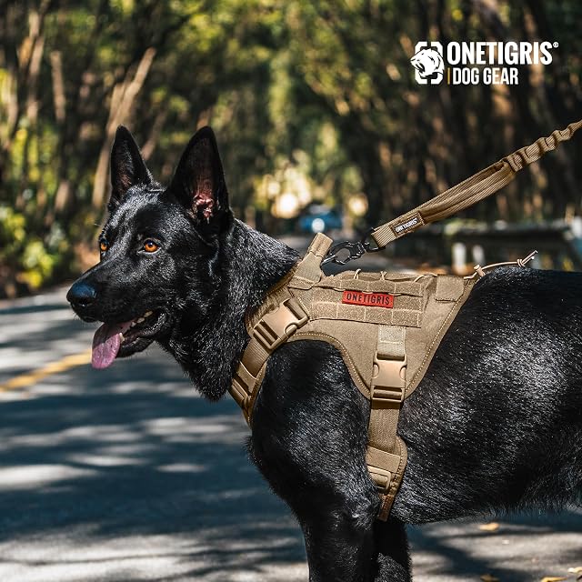 Foto 6 de 7 de OneTigris Arnés para Perros Grandes, Fire Watcher Tactical Arnés con Asas y Anillo en D No Tire