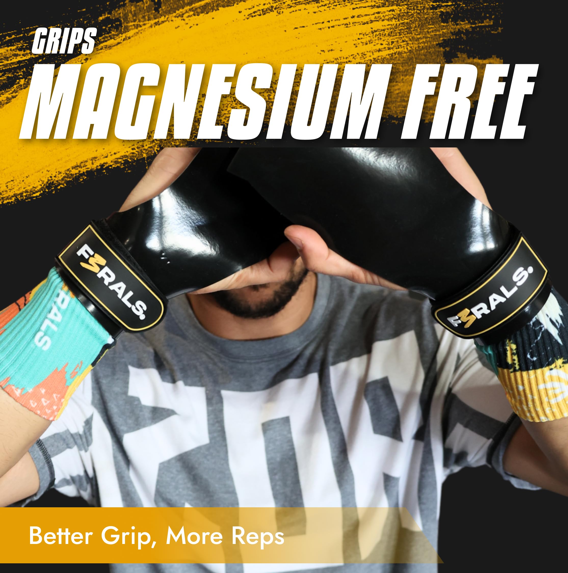 F3RALS ® Hand Grips Cross Training, Black, S/M - Image 2