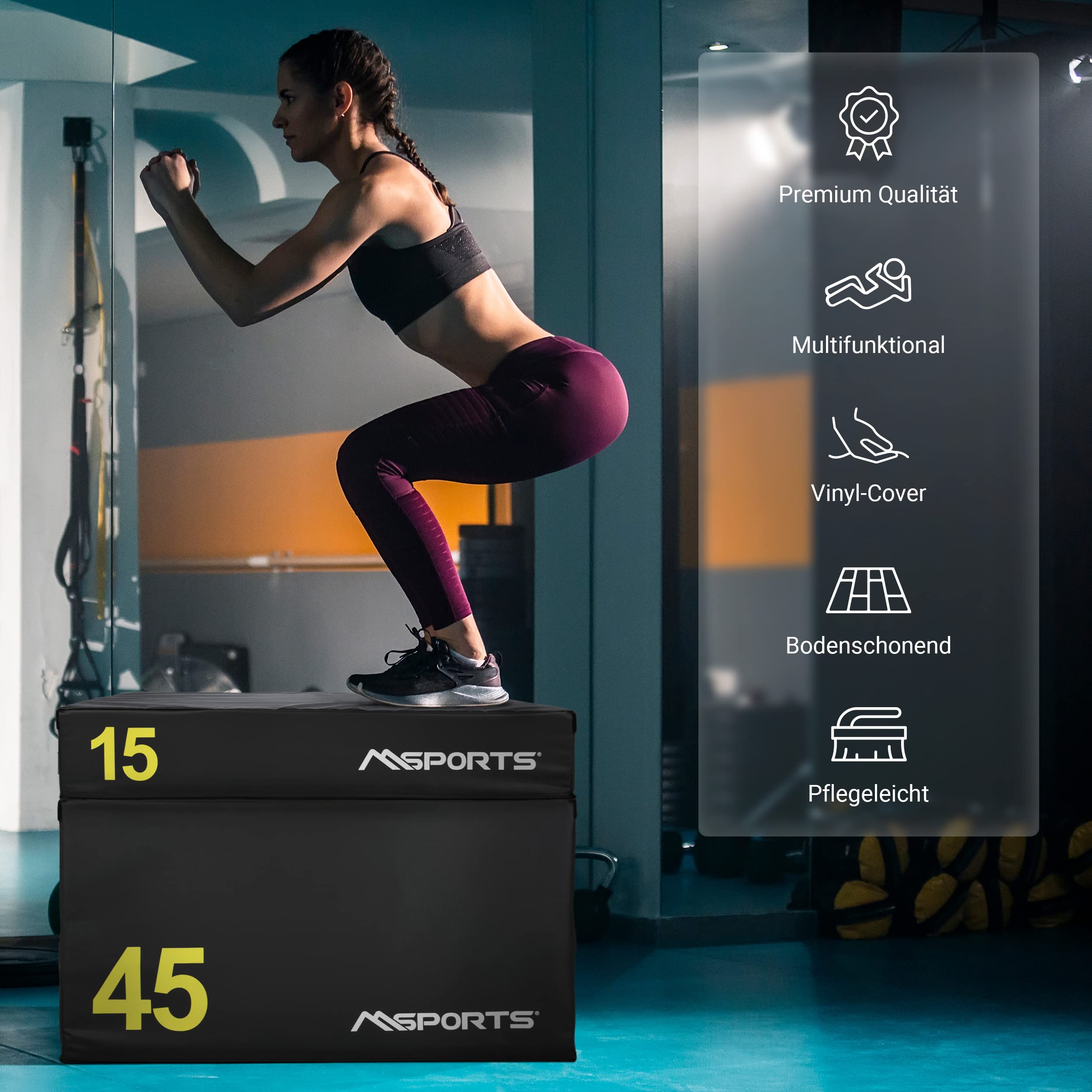 Plyo Box Profesional de 3 piezas | Juego de caja de salto • Caja pliométrica • Caja de salto • Entrenamiento pliométrico