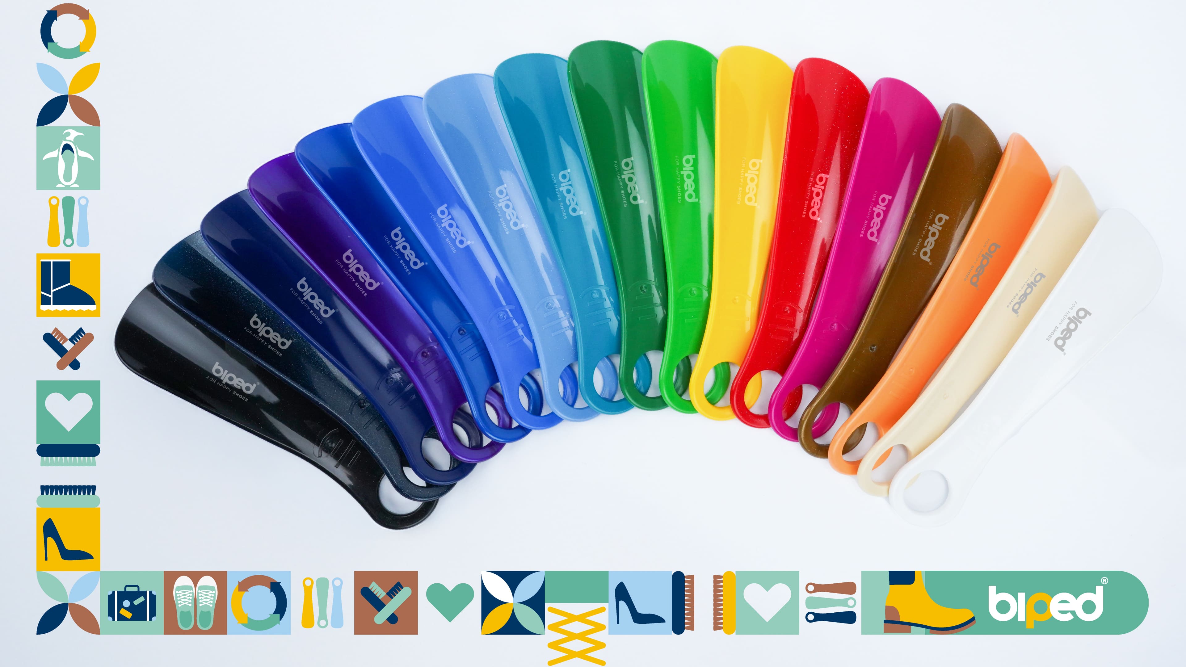 biped 3-delige set schoenlepels kunststof 18 cm – Mini reis schoenlepels ergonomisch gevormd – Handig hulpmiddel voor kinderen en volwassenen z1570(blauw