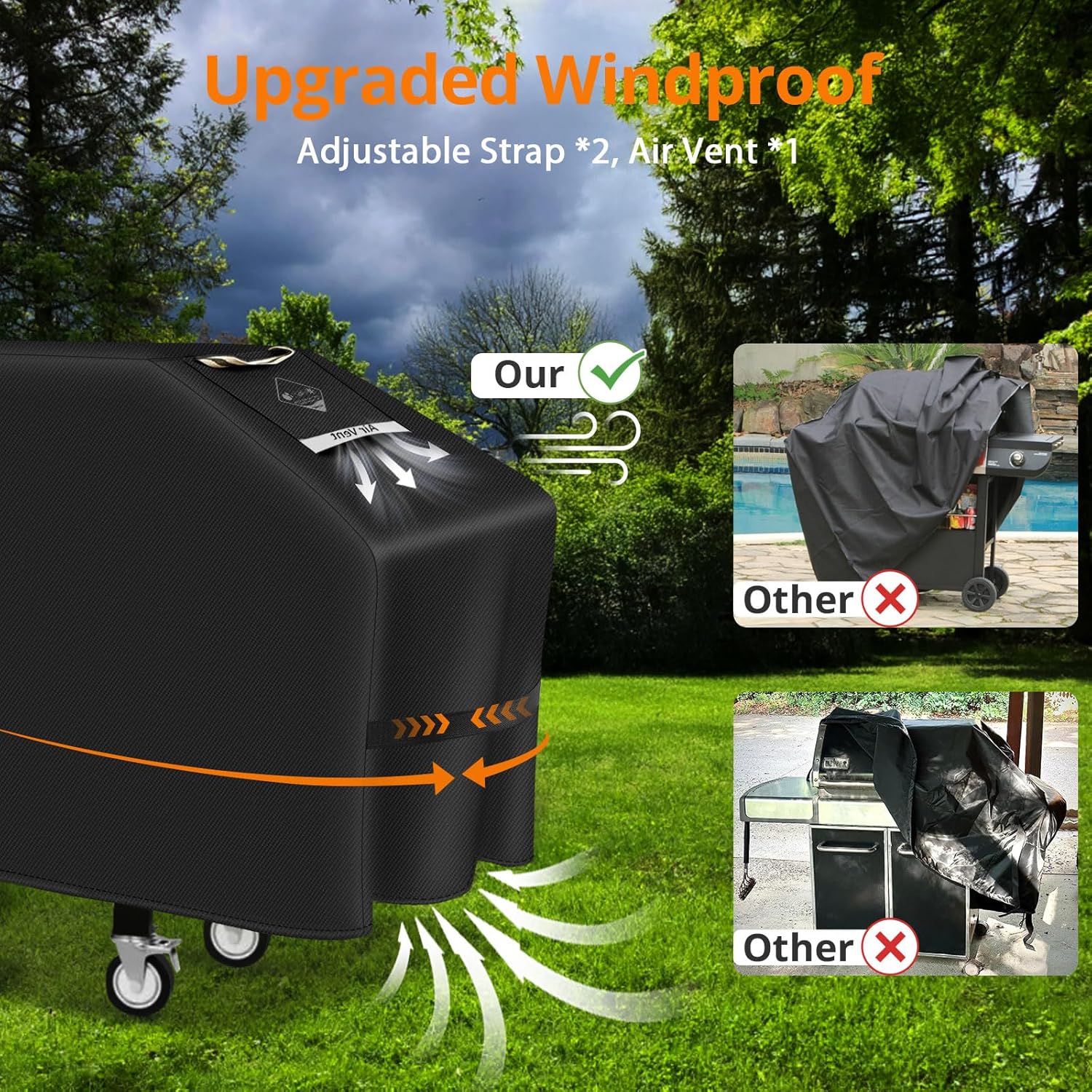 Griddle Cover for Blackstone 36" Griddle,Upgraded Rip-Proof&Waterproof 600D Flat Top Grill Cover,Windproof 1528 Grill Cover for Blackstone and More 4-Burner Griddle with Straps and Air Vent