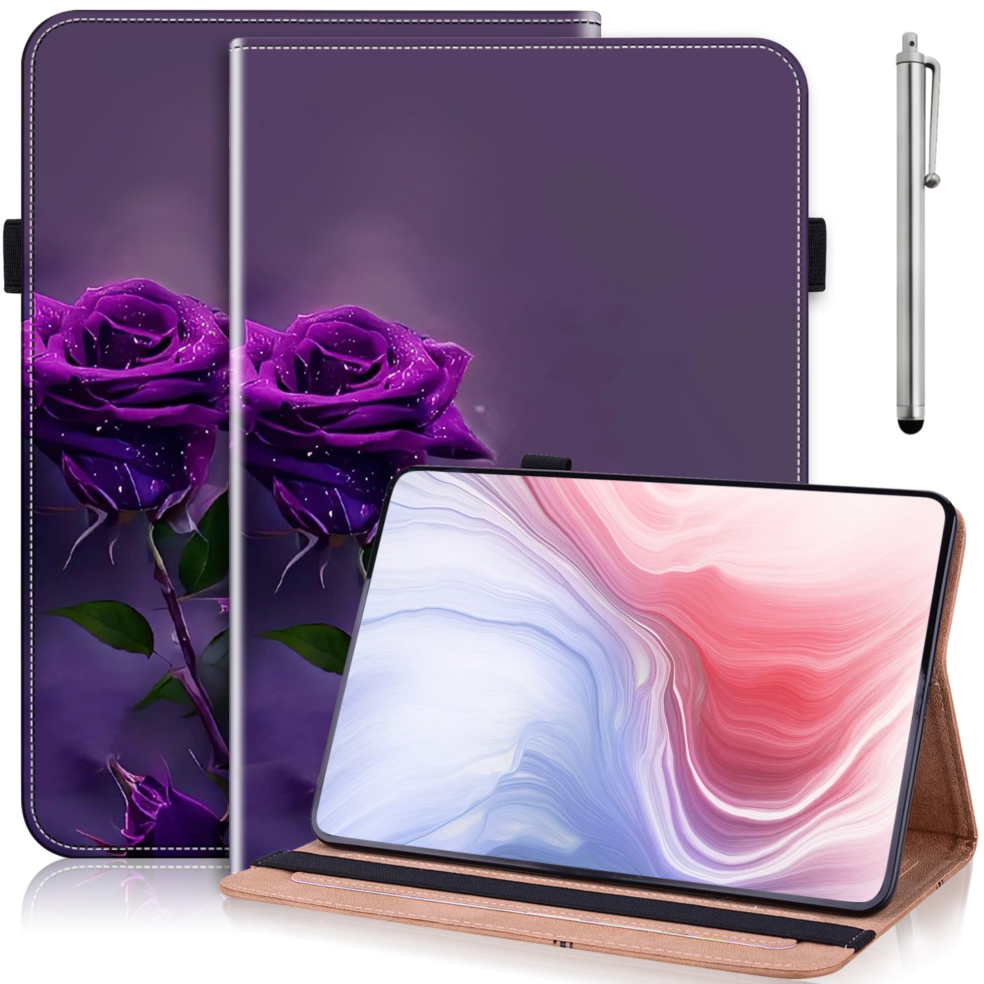 ALILANG Case for Samsung Galaxy Tab A 9.7 inch Case 2015 (SM-T550/T555/SM-P550/P555), PU Leather Folio Cover with Multi-Angle Stand and Pen Holder for