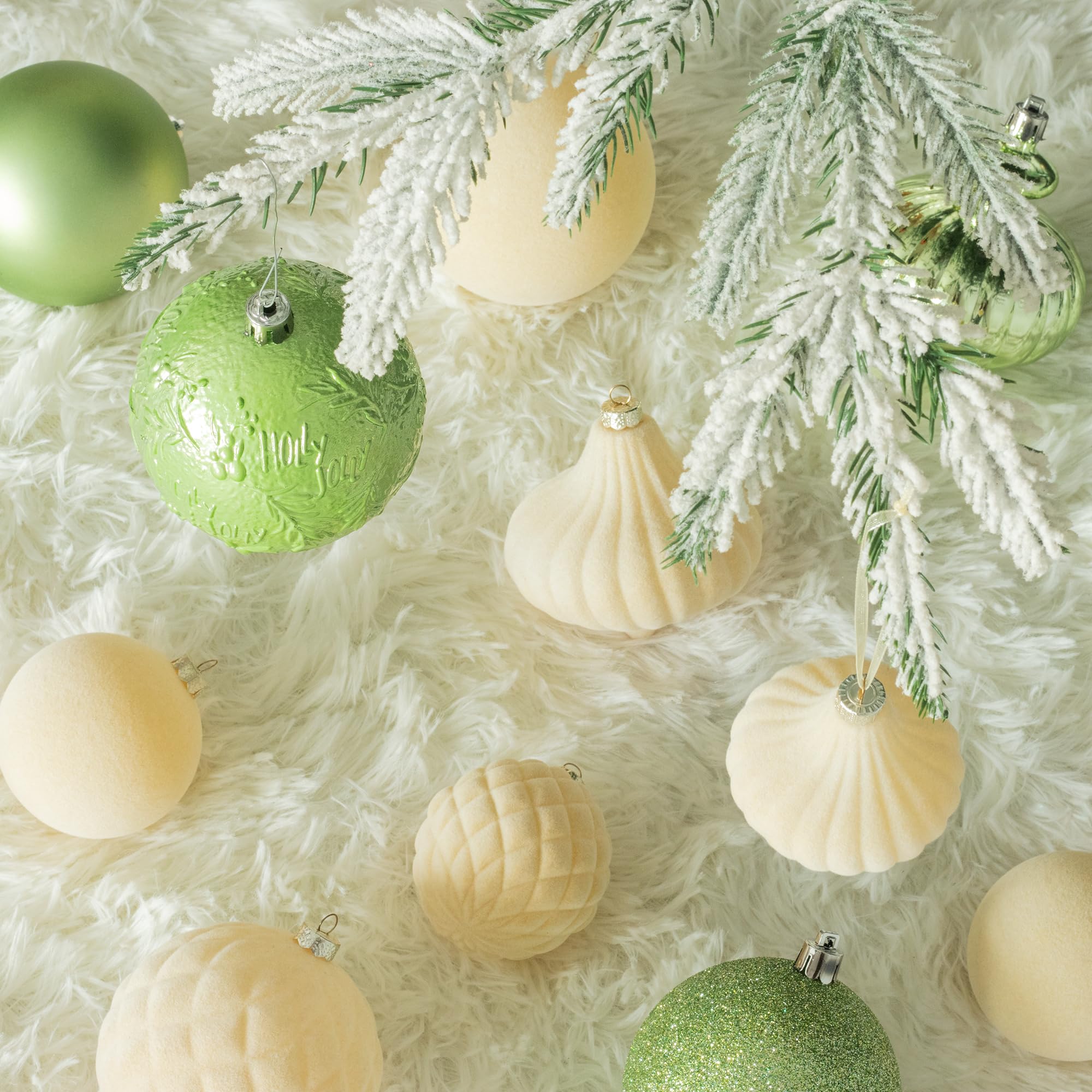 Art Beauty Light Green Christmas Baubles 80mm Christmas Tree Decoration Ornaments 18pcs Shatterproof Balls for Xmas Hanging Decorations Festival Holiday Decor - Image 2