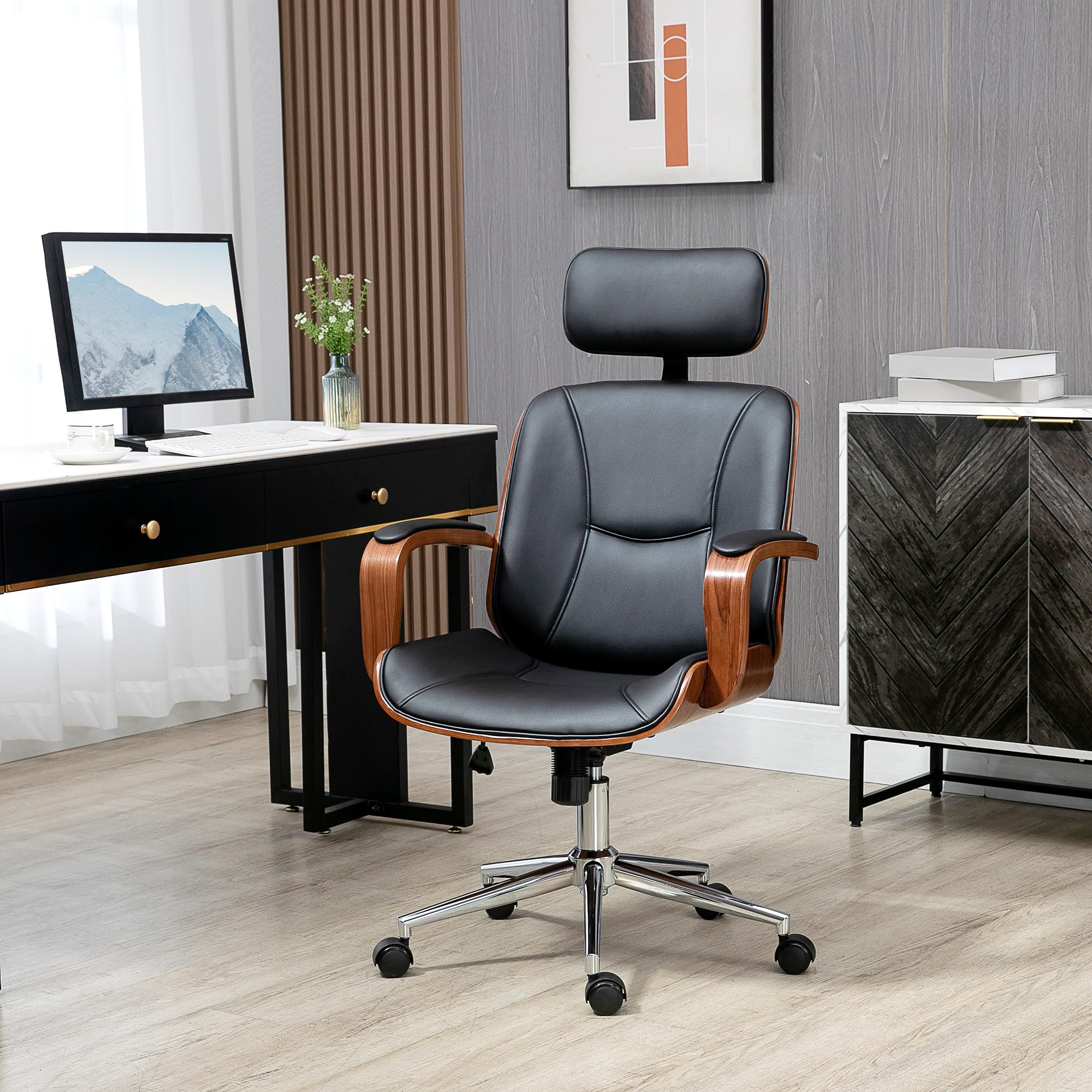Vinsetto Ergonomiczny fotel biurowy do home office czarny