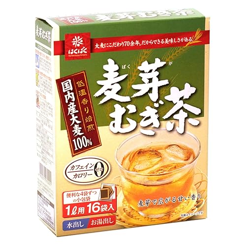 Hakubaku Té japonés de cebada Mugicha para infusión fría (Mizudashi), sin cafeína, sin calorías, 18 bolsas de infusión fría.